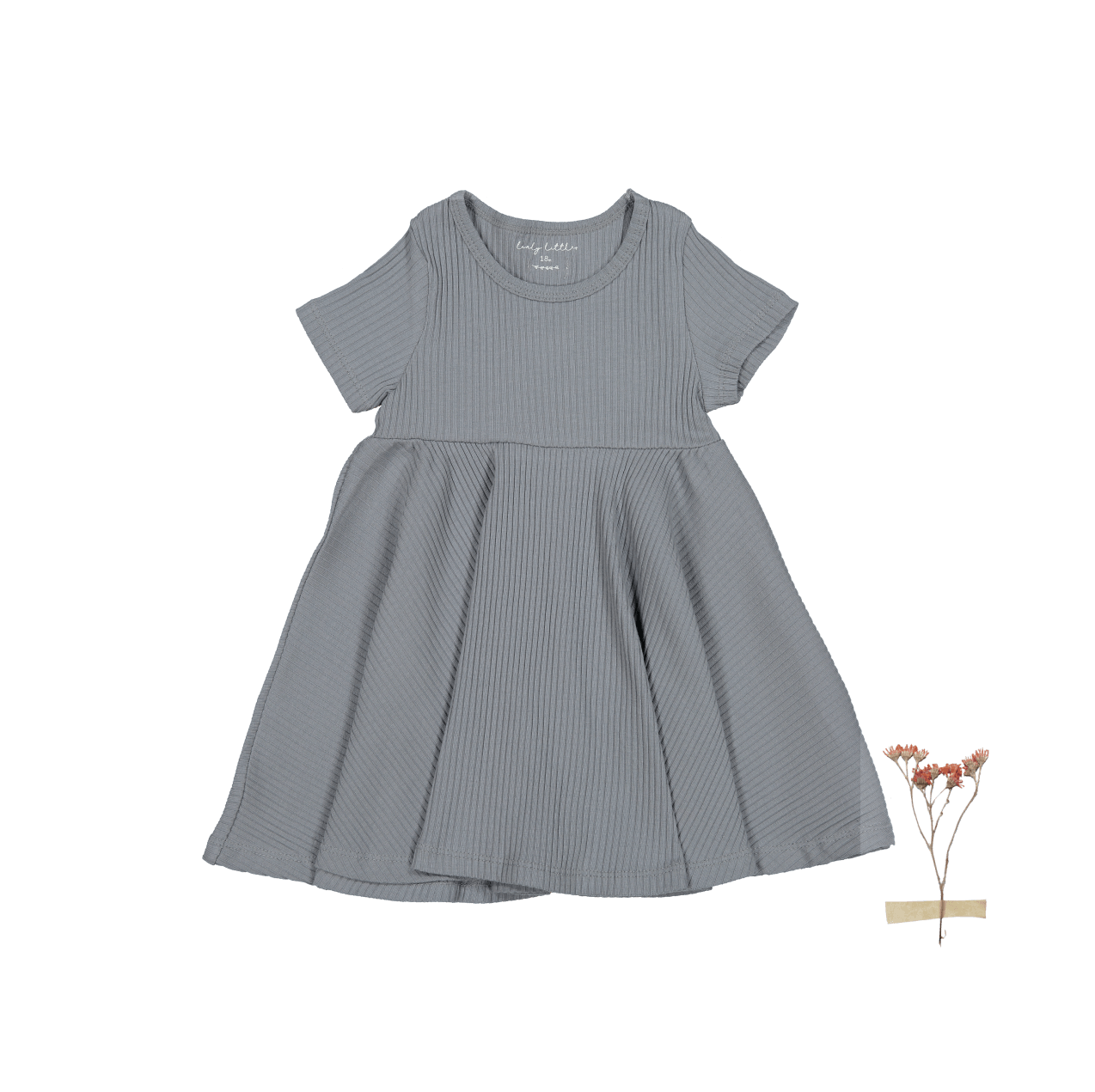 The Short Sleeve Dress - Slate Short Sleeve Dress Lovely Littles   