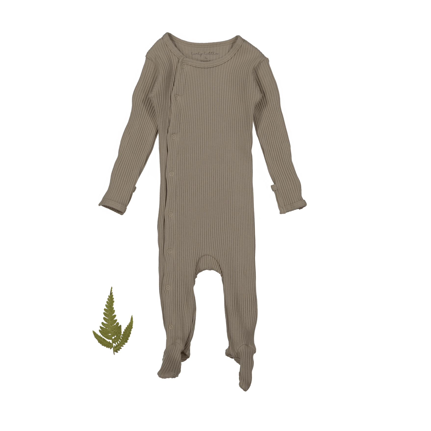 The Snap Romper - Taupe Front Snap Romper Lovely Littles   