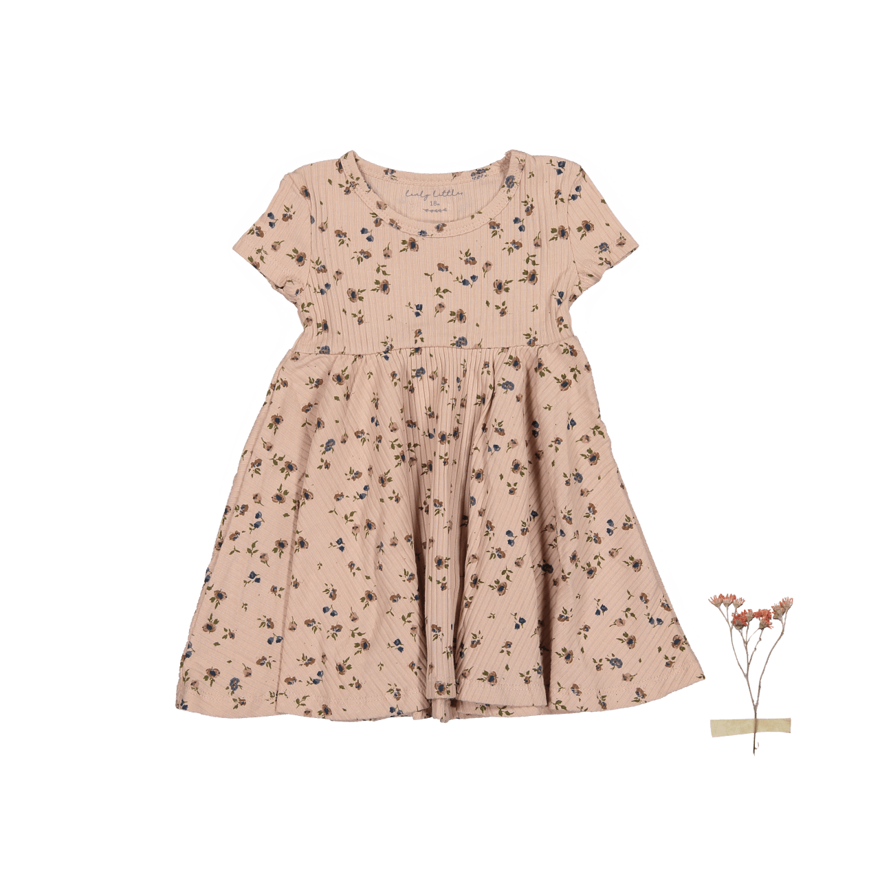 The Printed Short Sleeve Dress - Floral Blush Short Sleeve Dress Lovely Littles   