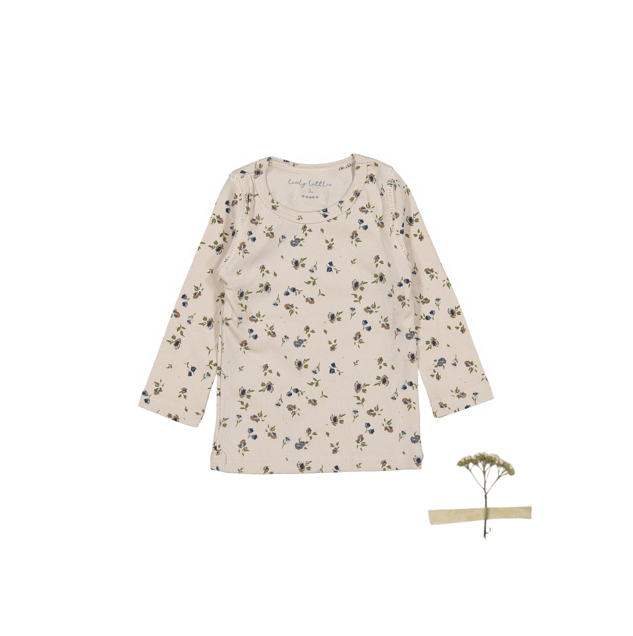 The Printed Long Sleeve Tee - Floral Sand Long Sleeve Tee Lovely Littles   