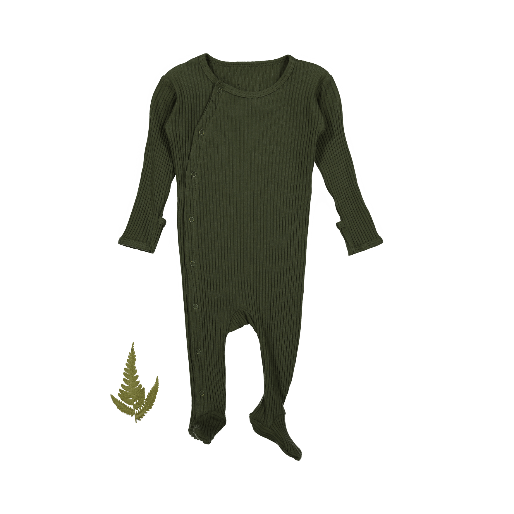 The Snap Romper - Moss Front Snap Romper Lovely Littles   