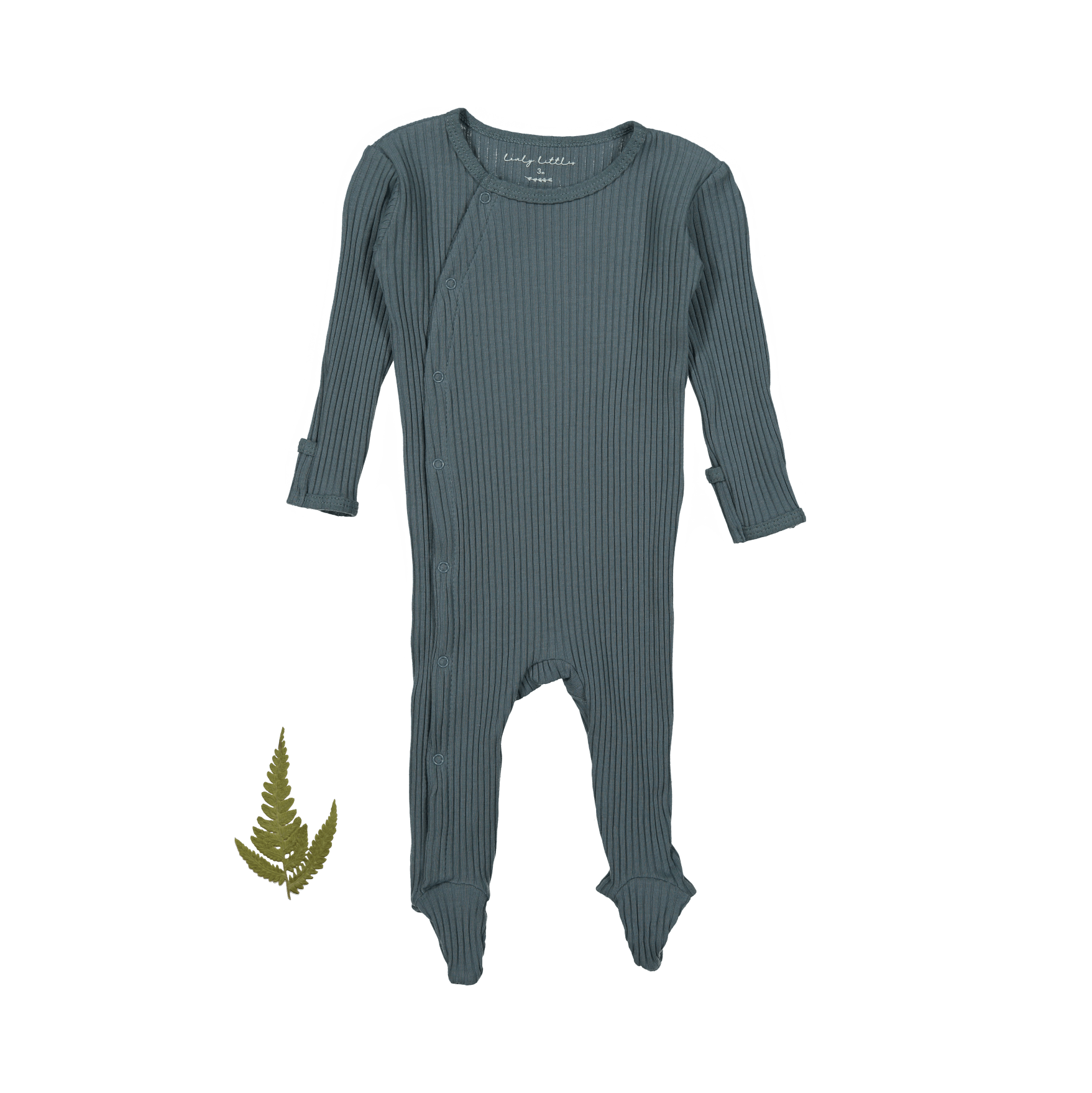 The Snap Romper - Midnight Ribbed Front Snap Romper Lovely Littles   