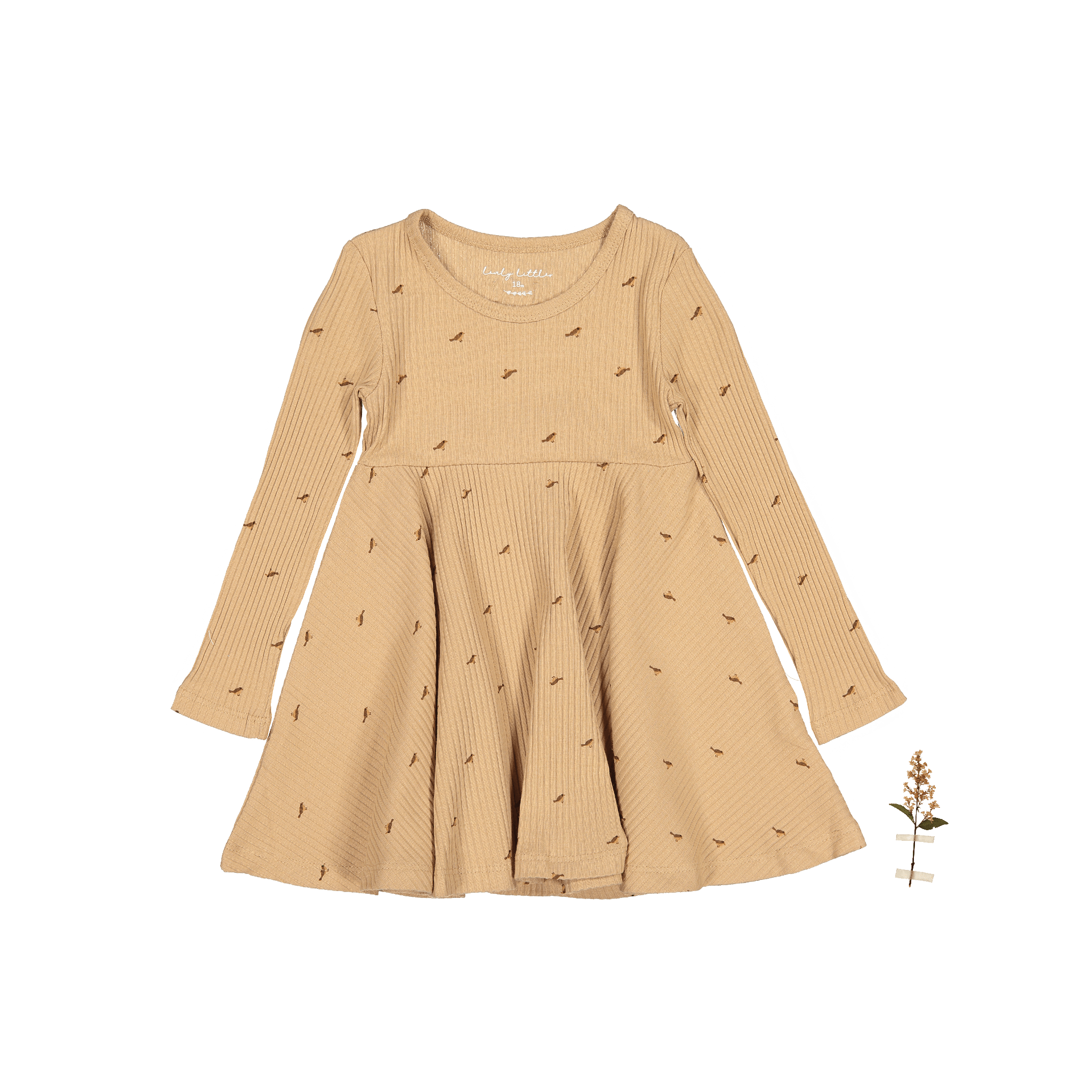 The Printed Long Sleeve Dress - Birdsong Long Sleeve Dress Lovely Littles   