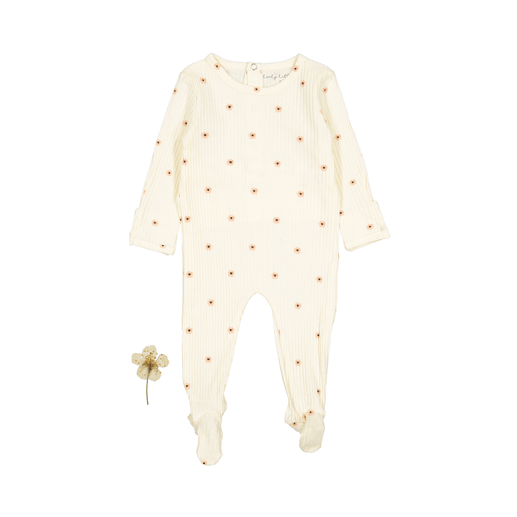 The Printed Romper - Butter Flower Back Snap Romper Lovely Littles   