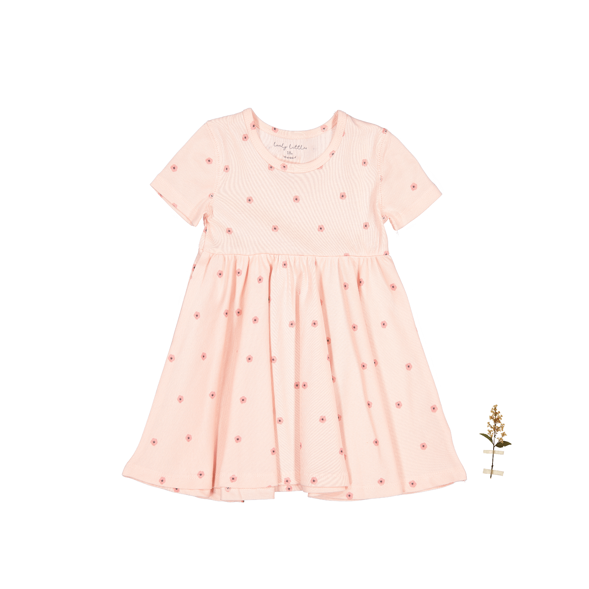 The Printed Short Sleeve Dress - Rose Flower Short Sleeve Dress Lovely Littles   