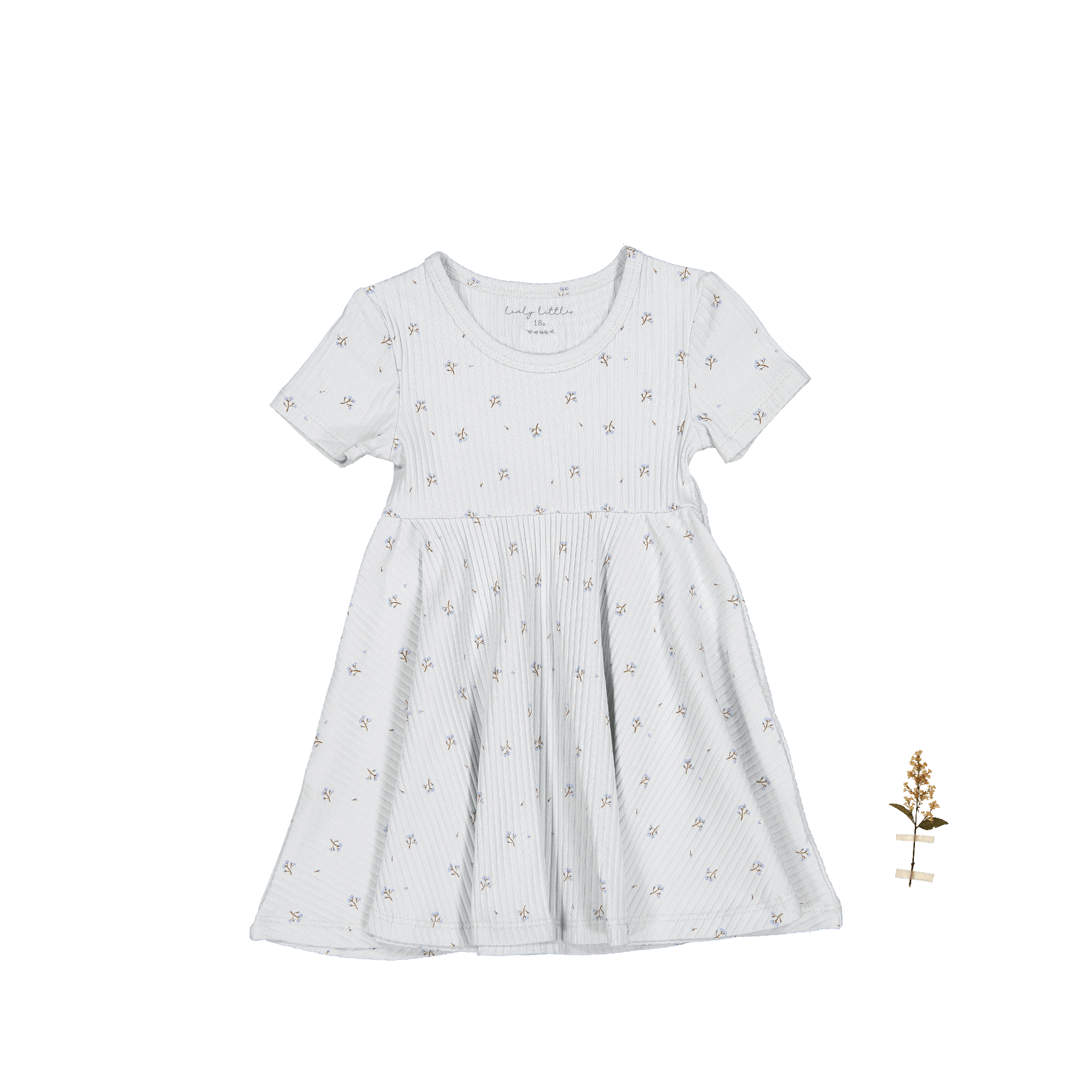 The Printed Short Sleeve Dress - Sky Blossom Short Sleeve Dress Lovely Littles   