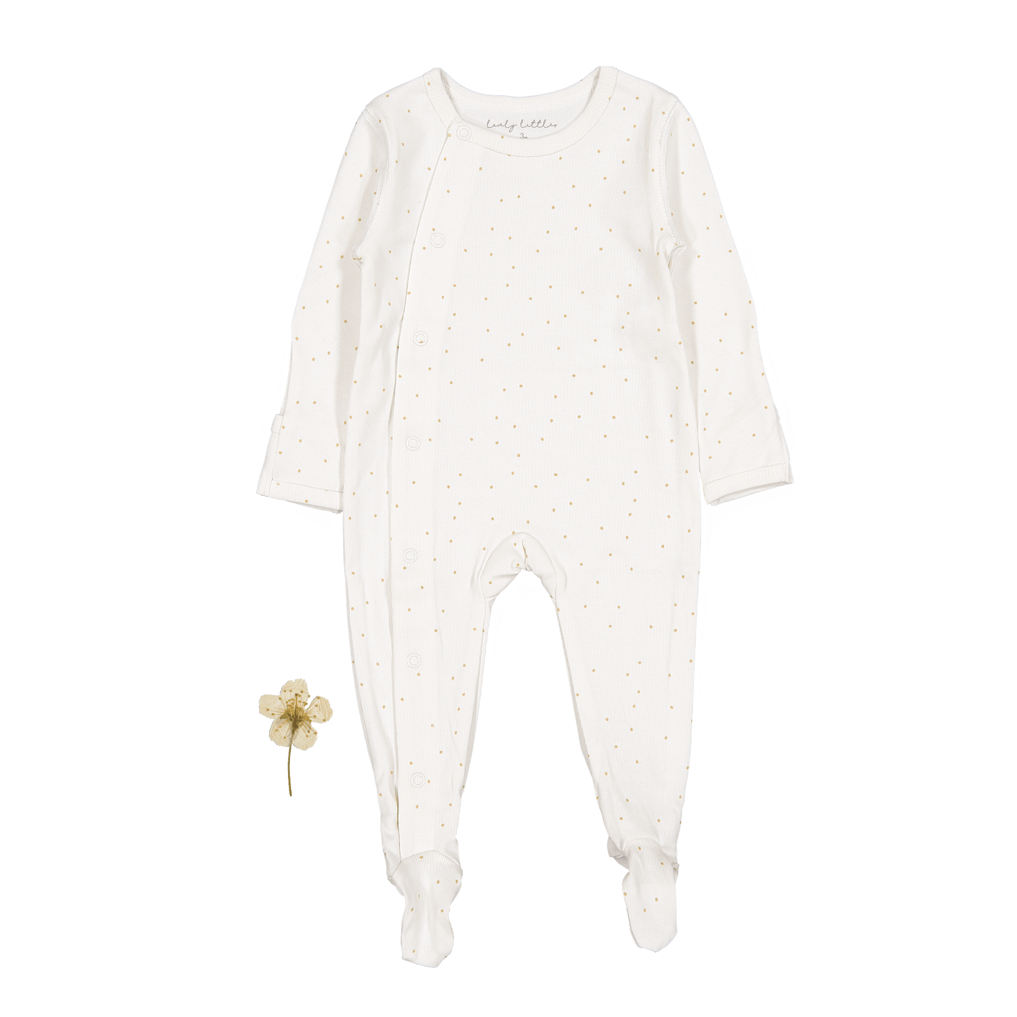 The Printed Snap Romper - Pearl Dot Back Snap Romper Lovely Littles   