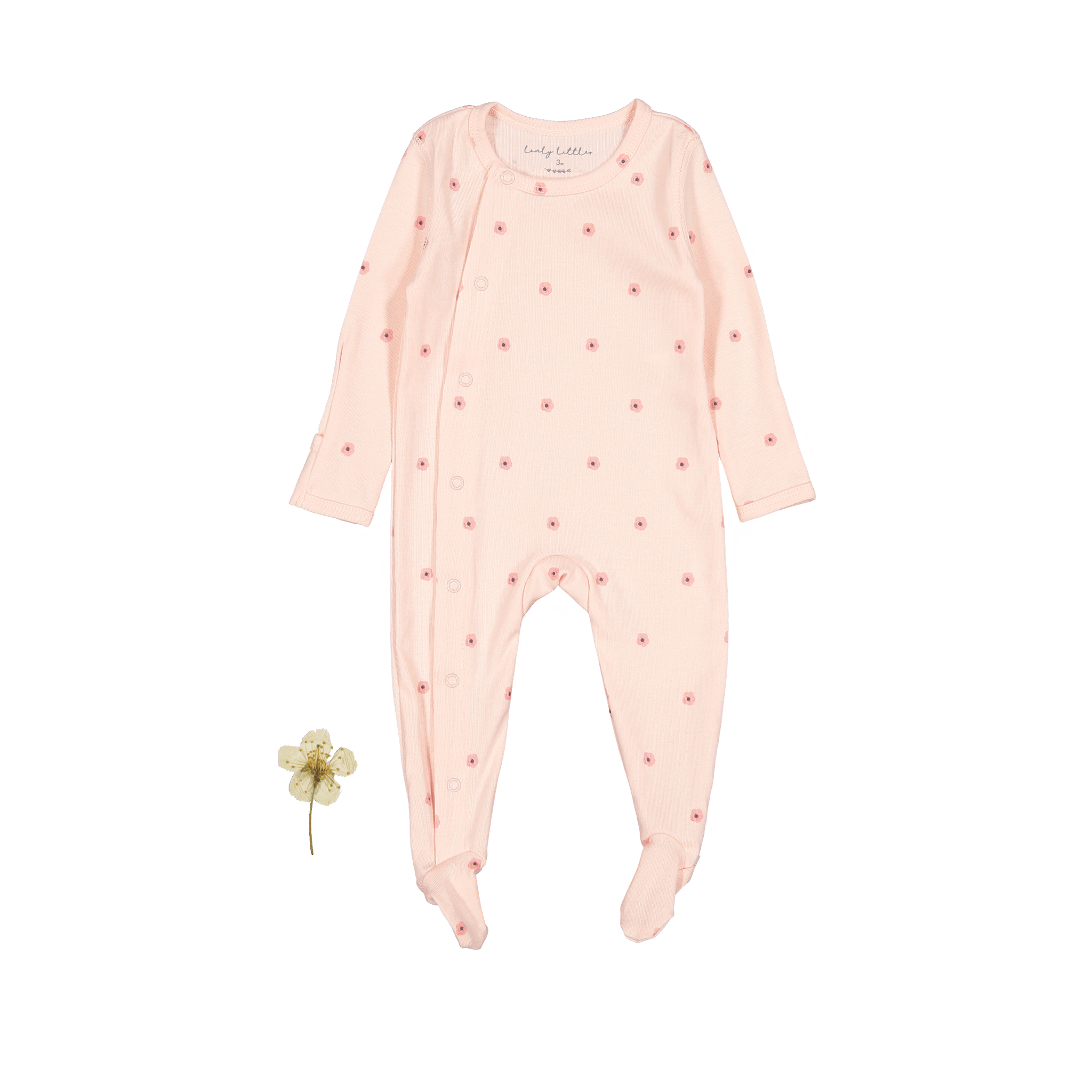 The Printed Snap Romper - Rose Flower Back Snap Romper Lovely Littles   