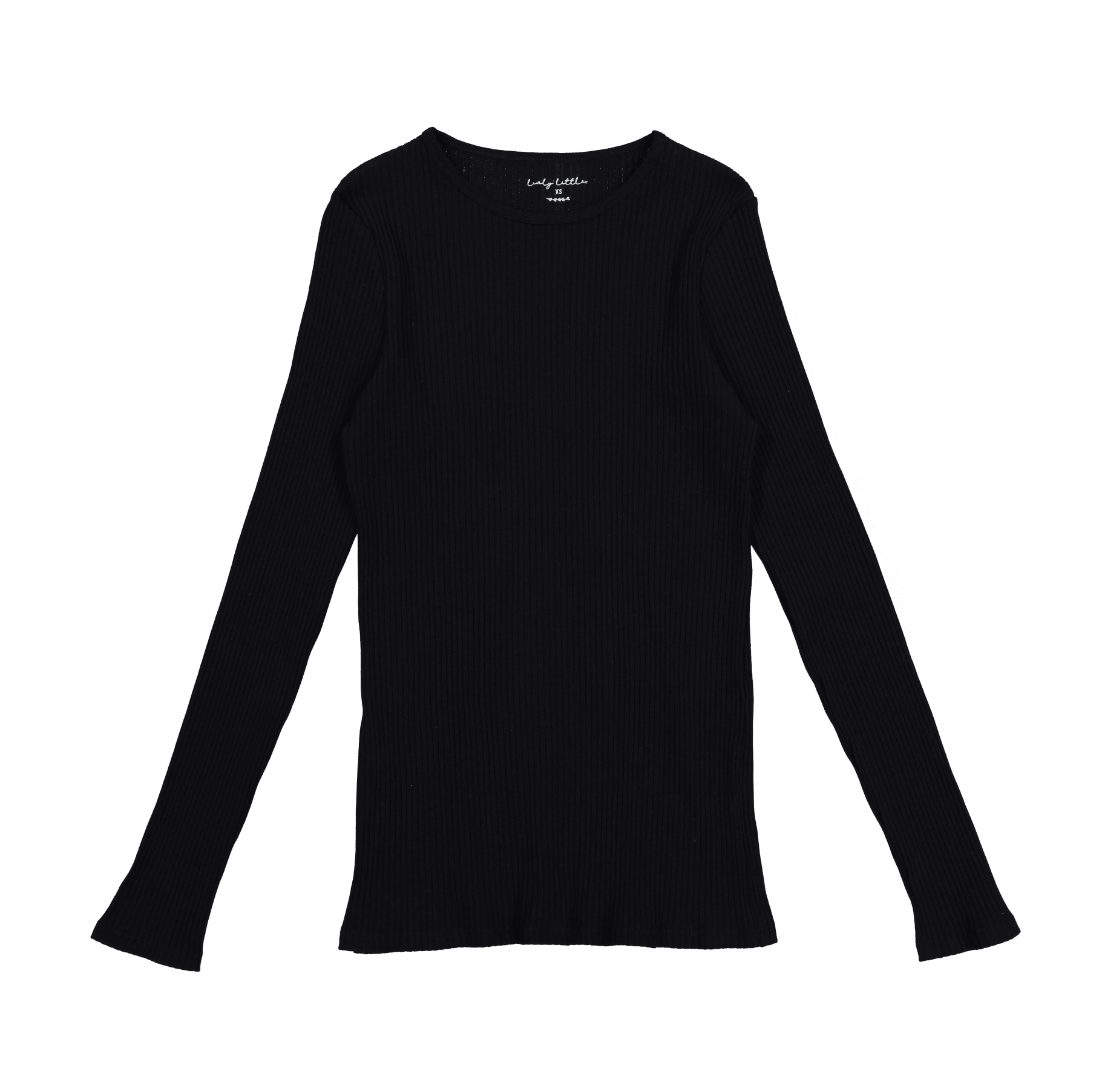 The Womens Tee - Black Ribbed Long Sleeve Tee Lovely Littles   