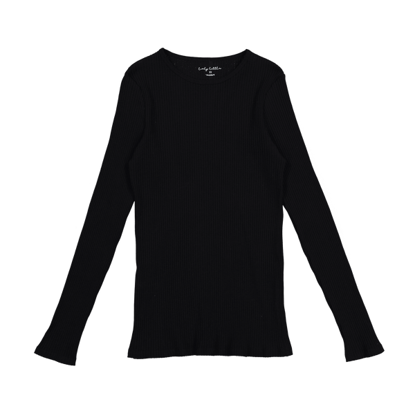 The Womens Tee - Black Ribbed