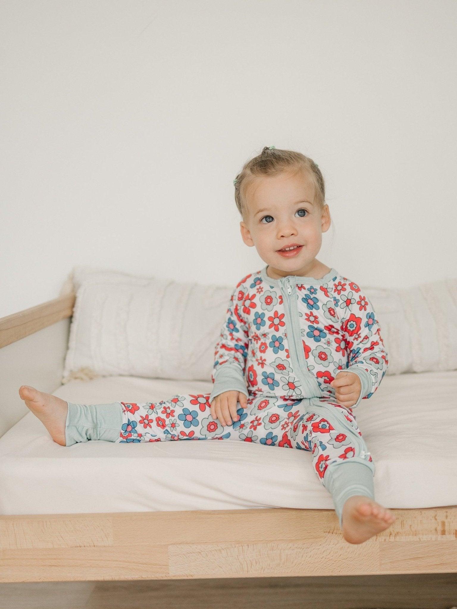 Retro Daisy Bamboo Romper - Zippy or Shorty