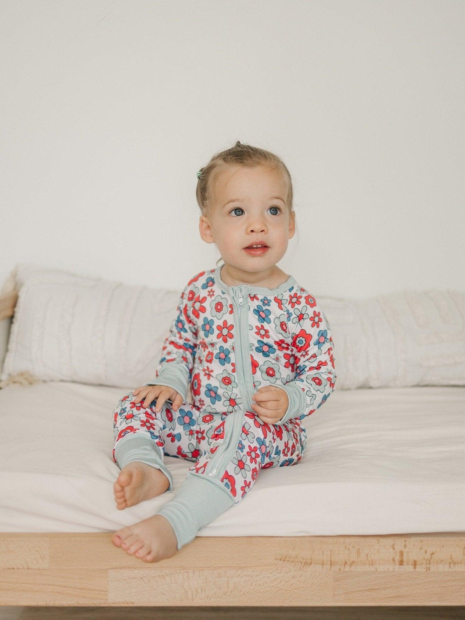 Retro Daisy Bamboo Romper - Zippy or Shorty