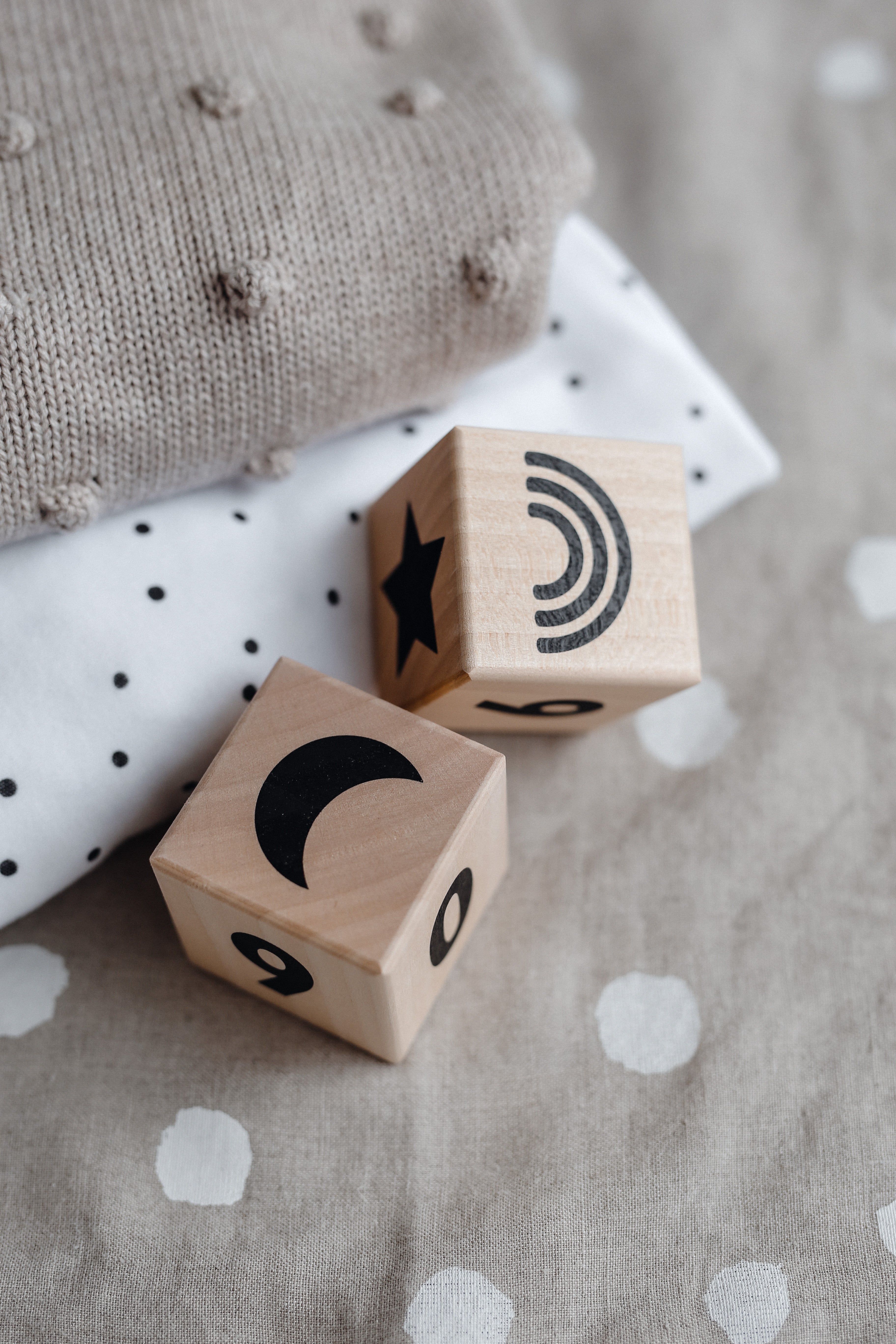 Wooden Math Blocks in Black - Wood