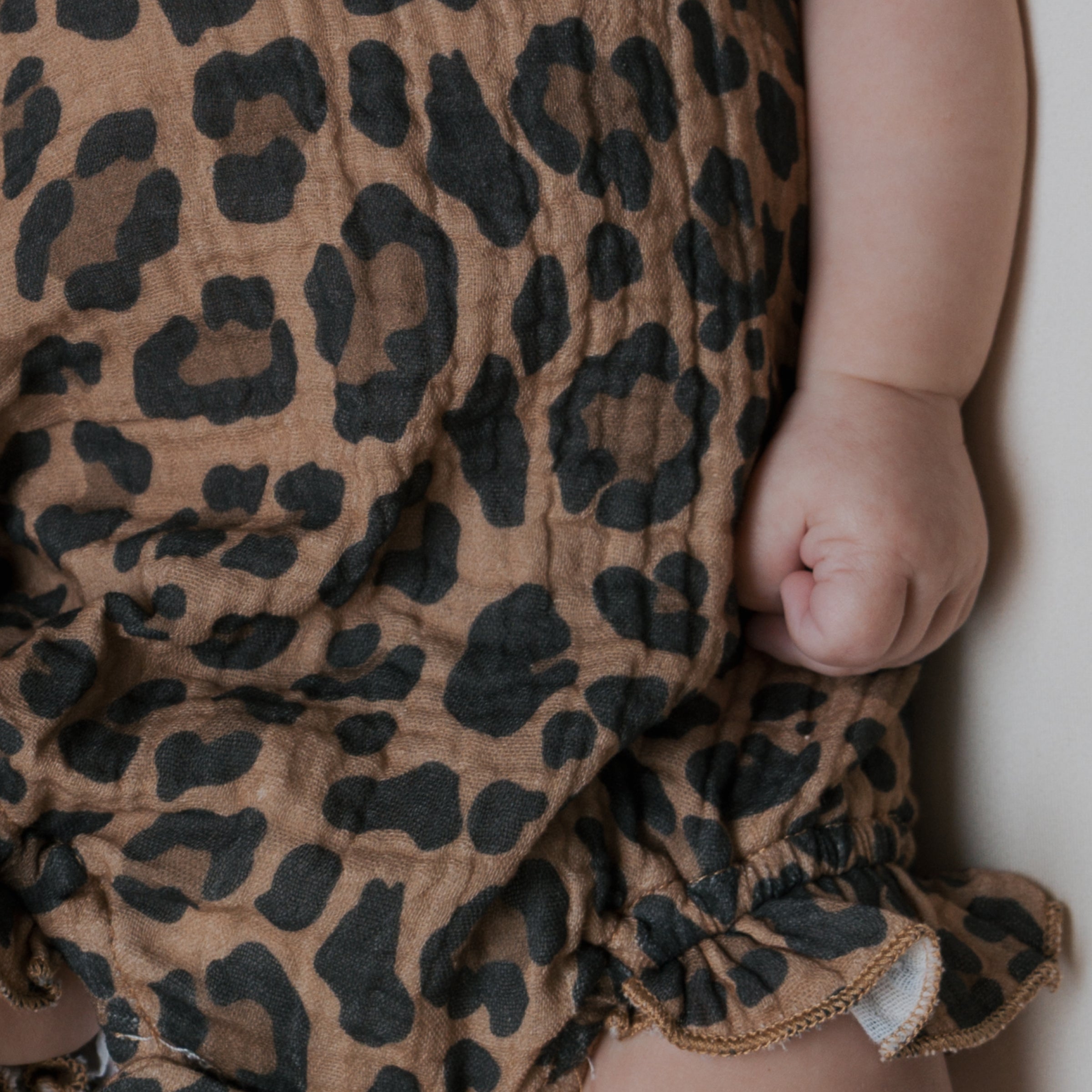 Muslin Sleeveless Tank Romper | Leopard