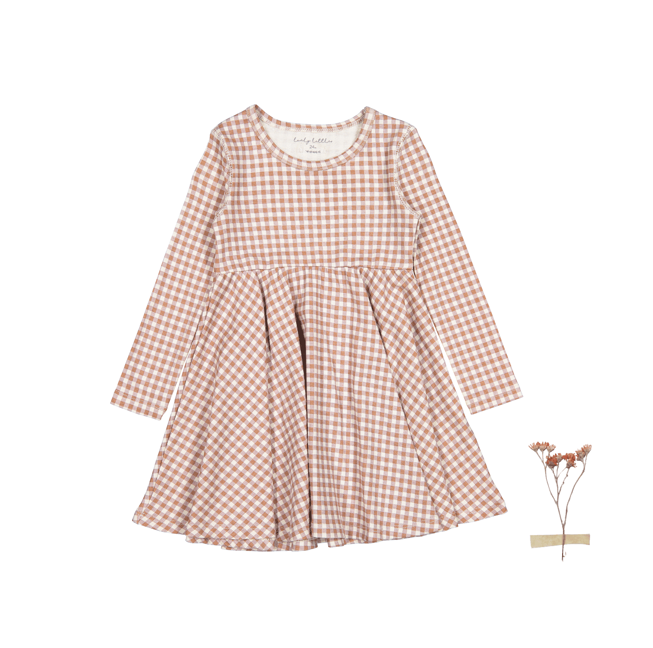 The Printed Long Sleeve Dress - Rosewood Gingham