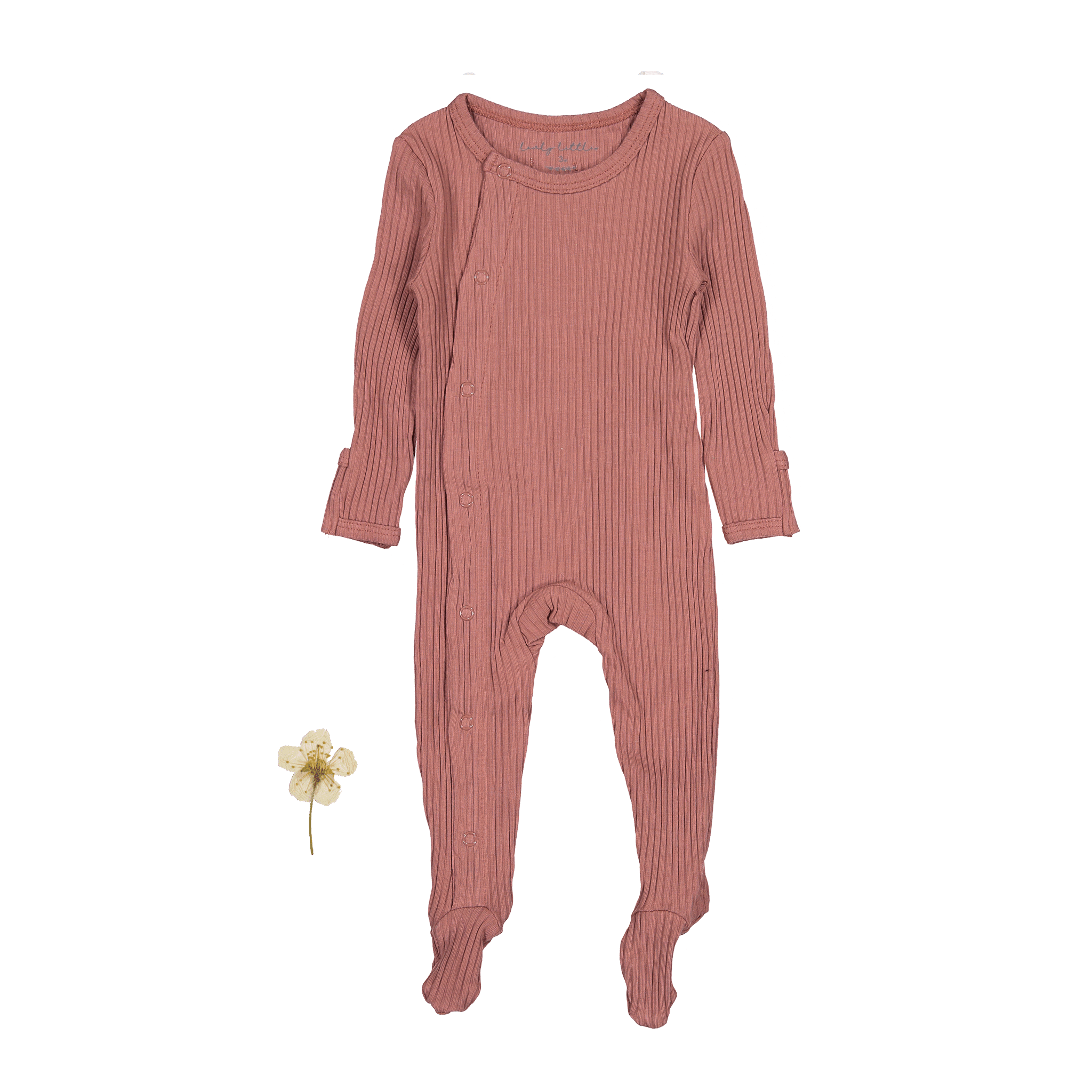 The Snap Romper - Rosewood Ribbed Front Snap Romper Lovely Littles   