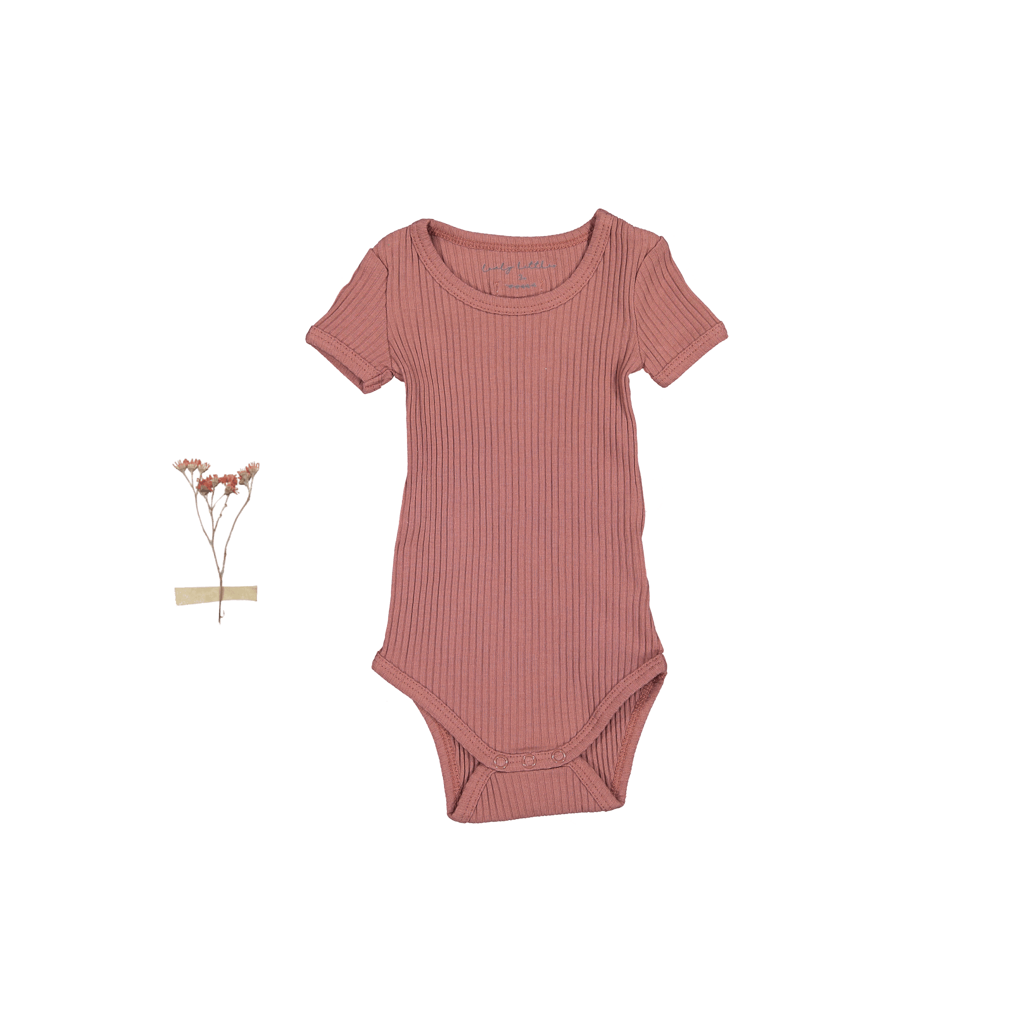 The Short Sleeve Onesie - Rosewood Ribbed Short Sleeve Onesie Lovely Littles   