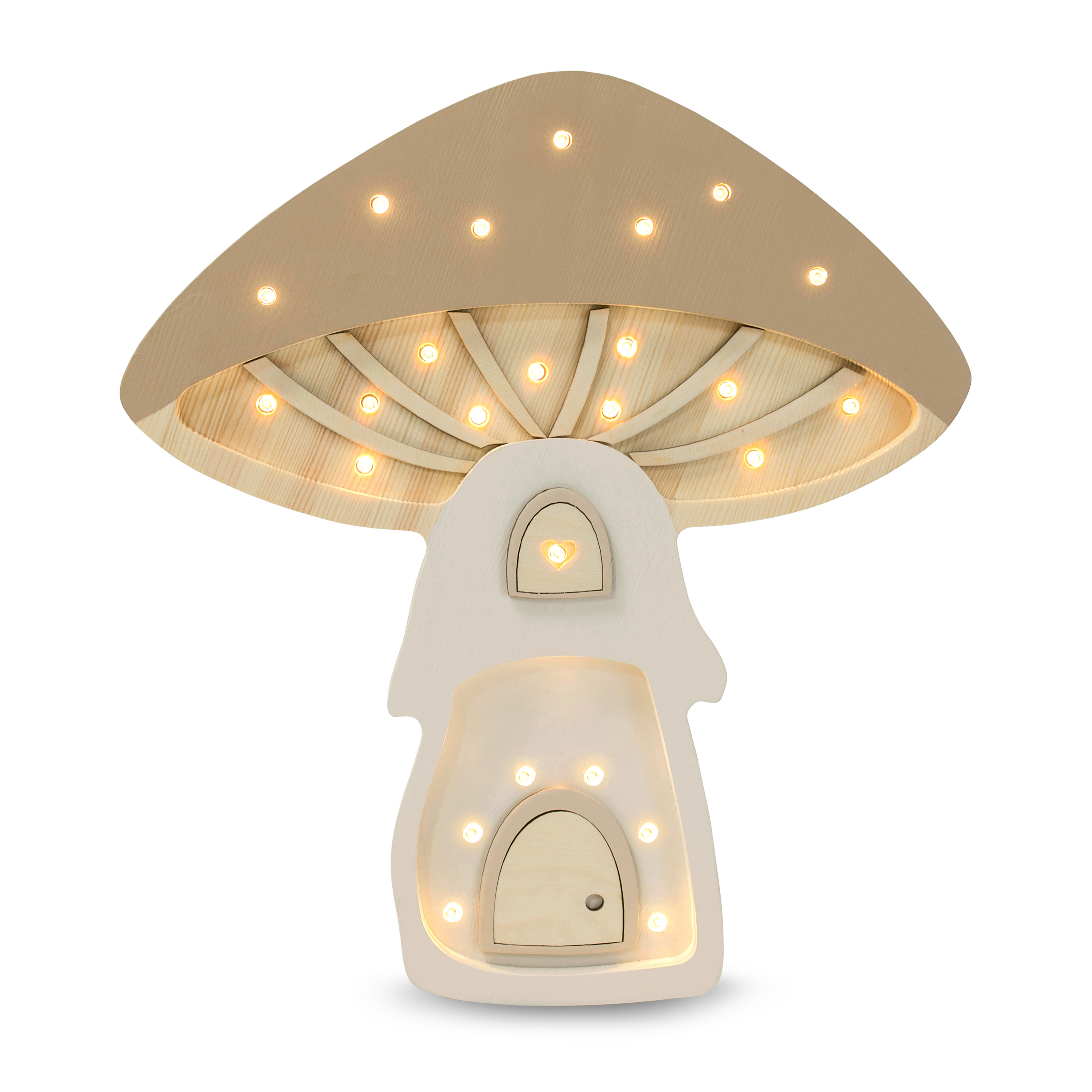 Little Lights Mushroom House Lamp lamp Little Lights US Fairies Light Brown  