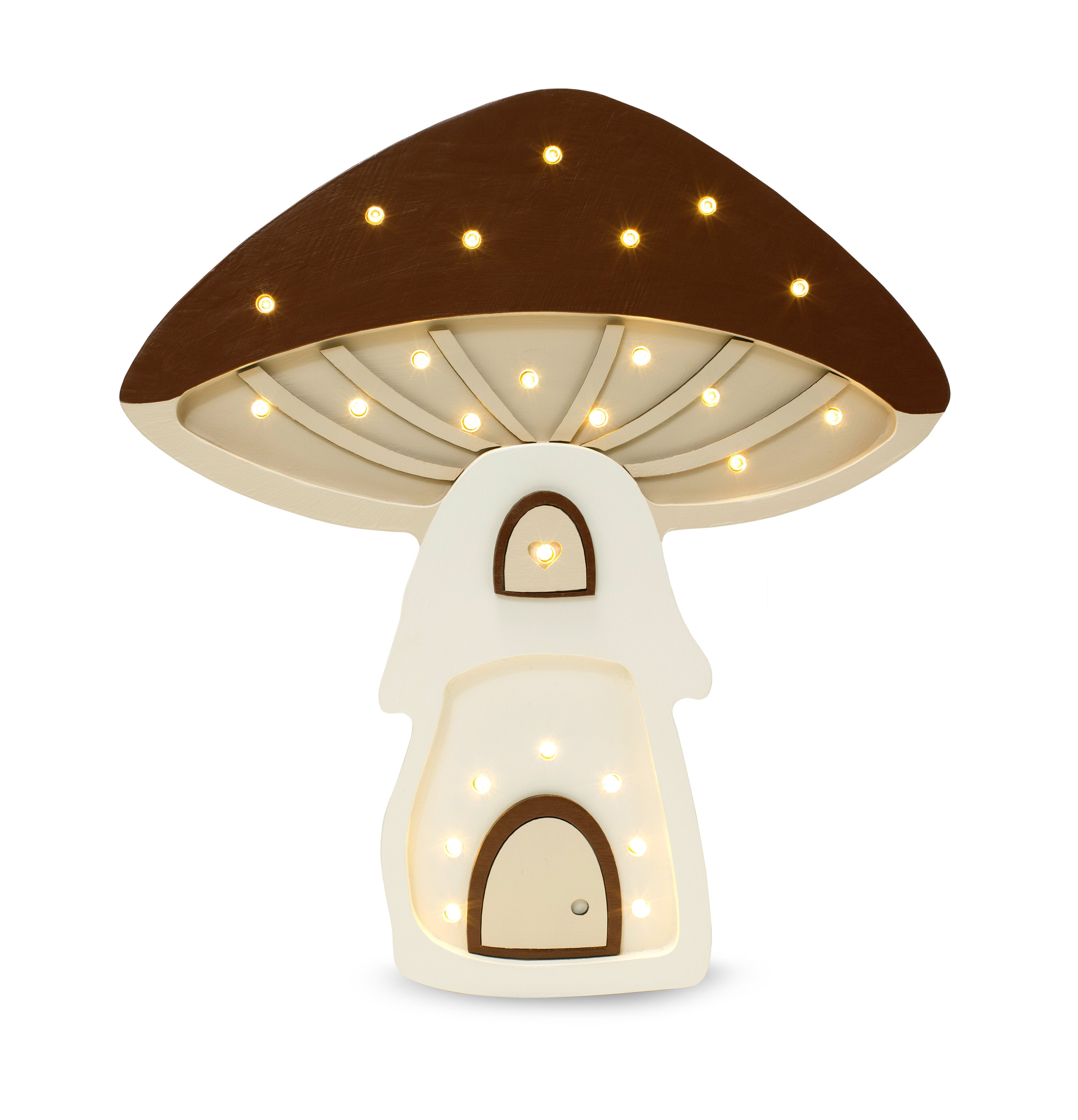 Little Lights Mushroom House Lamp lamp Little Lights US Chocolate Brown  