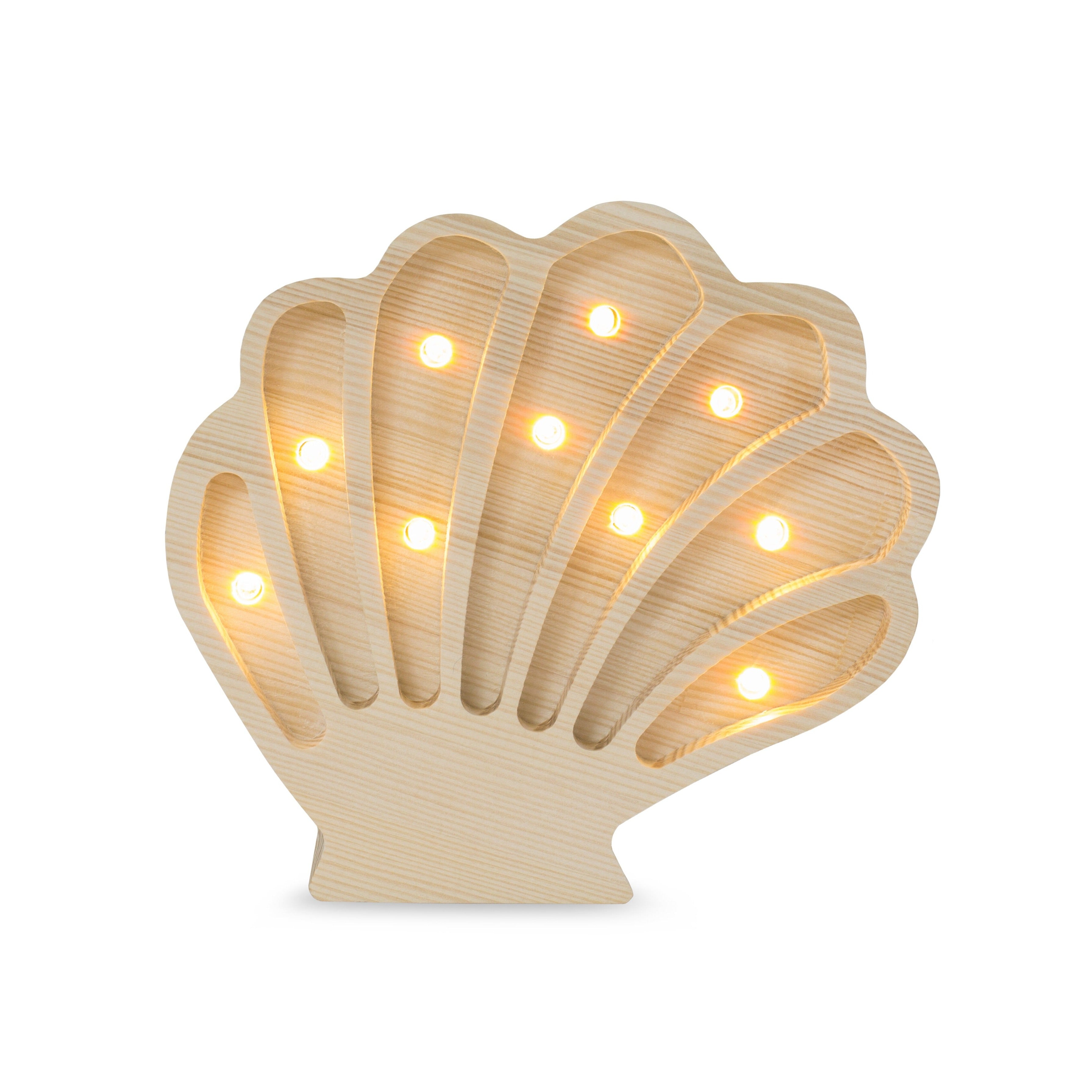 Little Lights Mini Seashell Lamp  Little Lights US Coastal Wood  