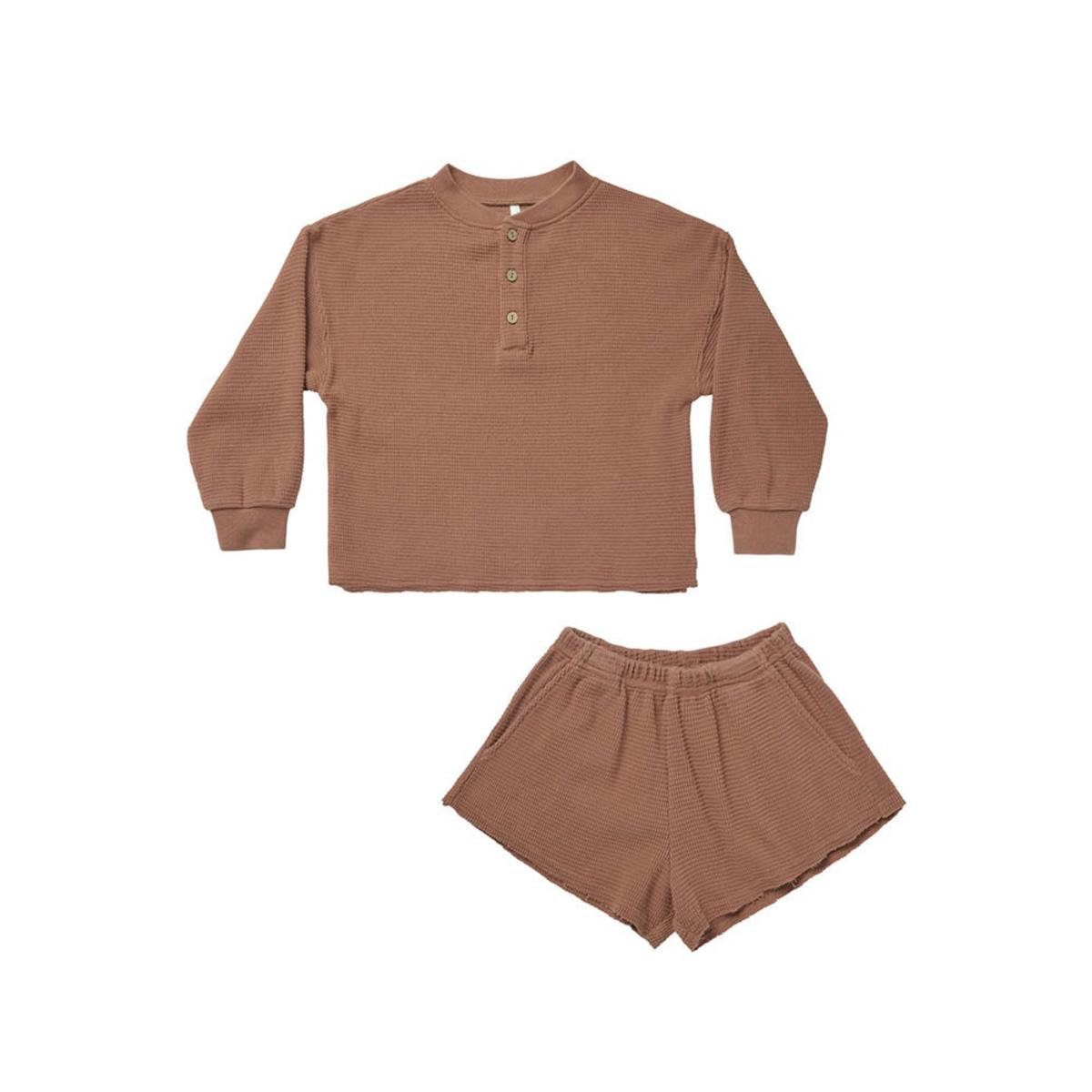 Waffle Knit Set - Spice
