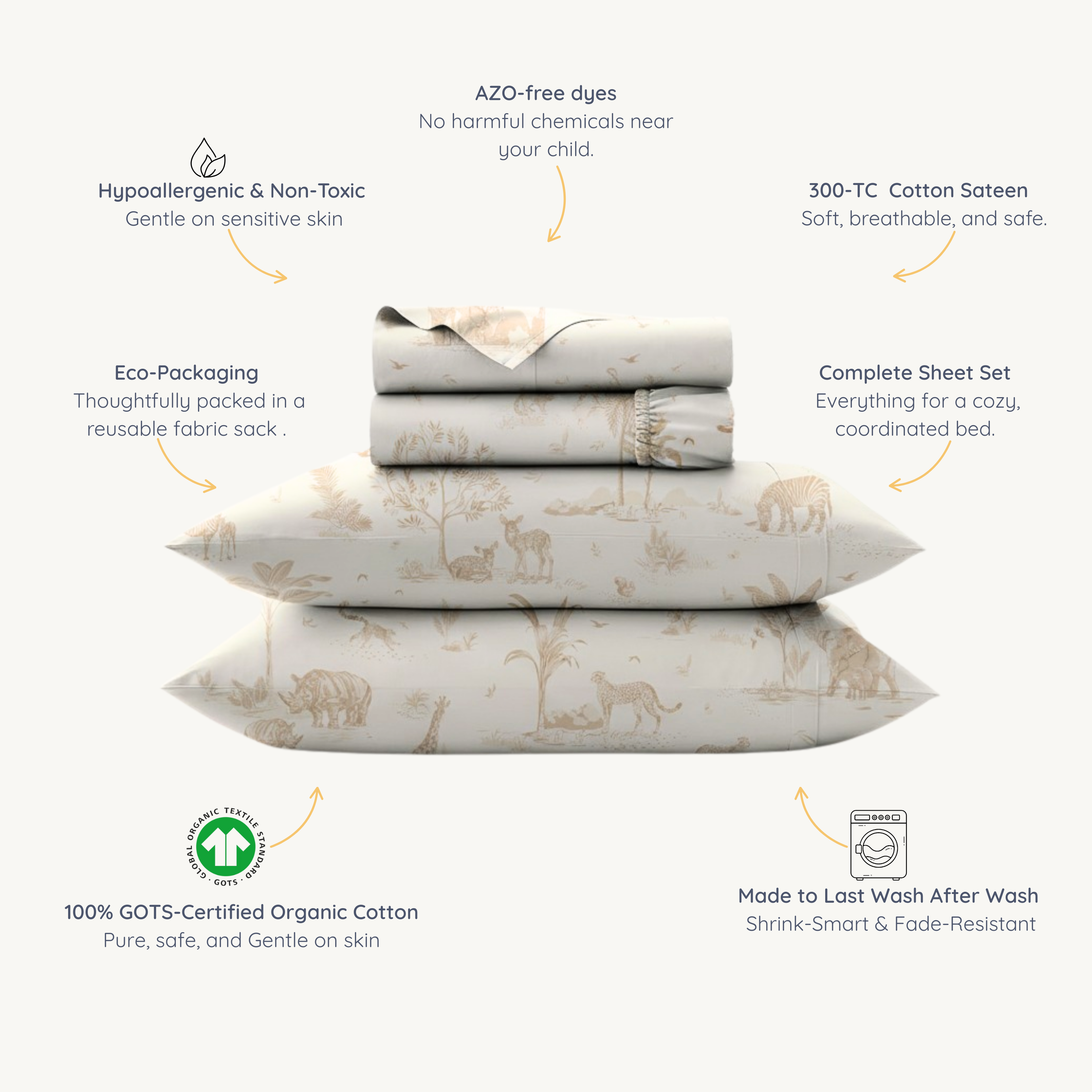 Organic Cotton Sheet Set - Safari