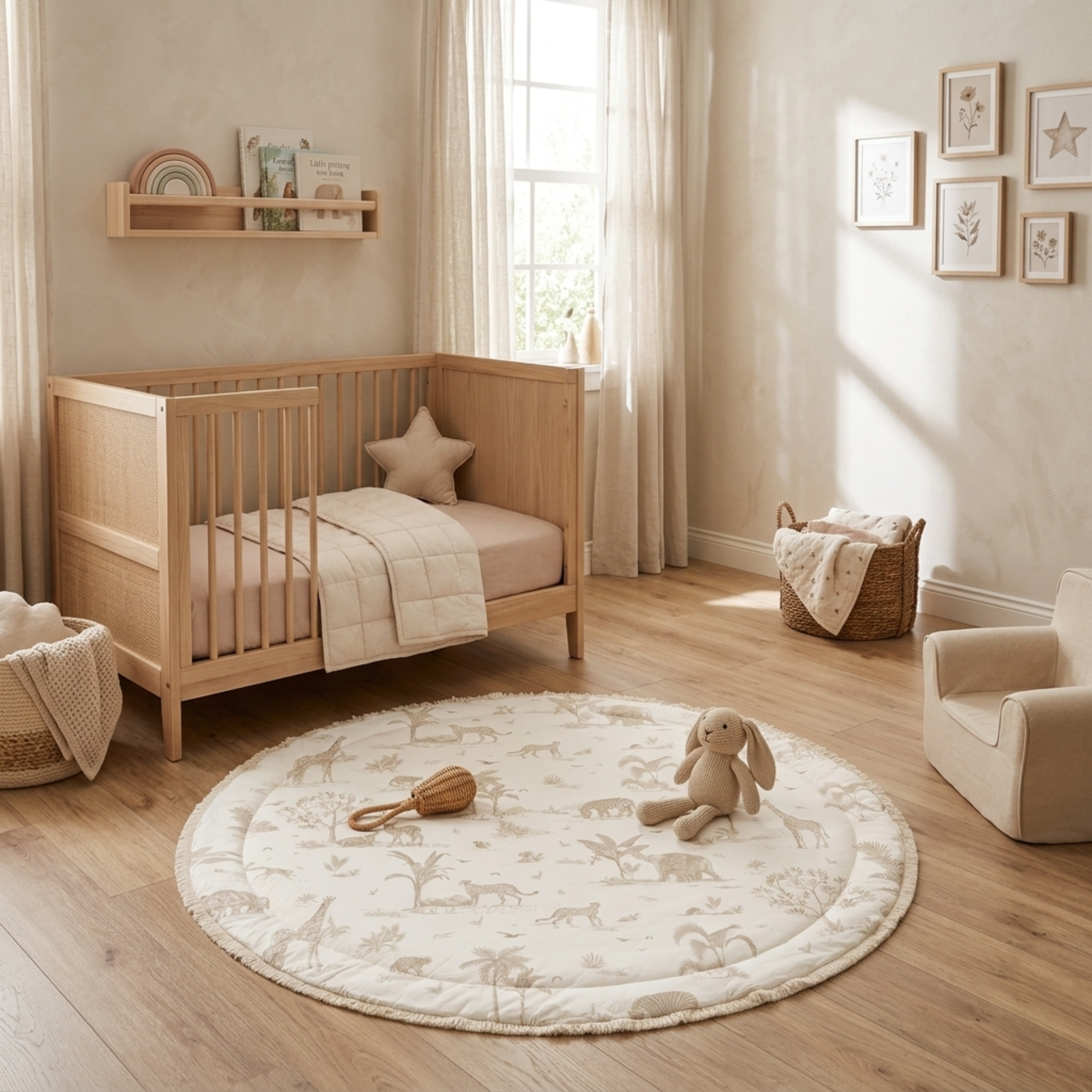 Organic Cotton Quilted Play Mat - Safari