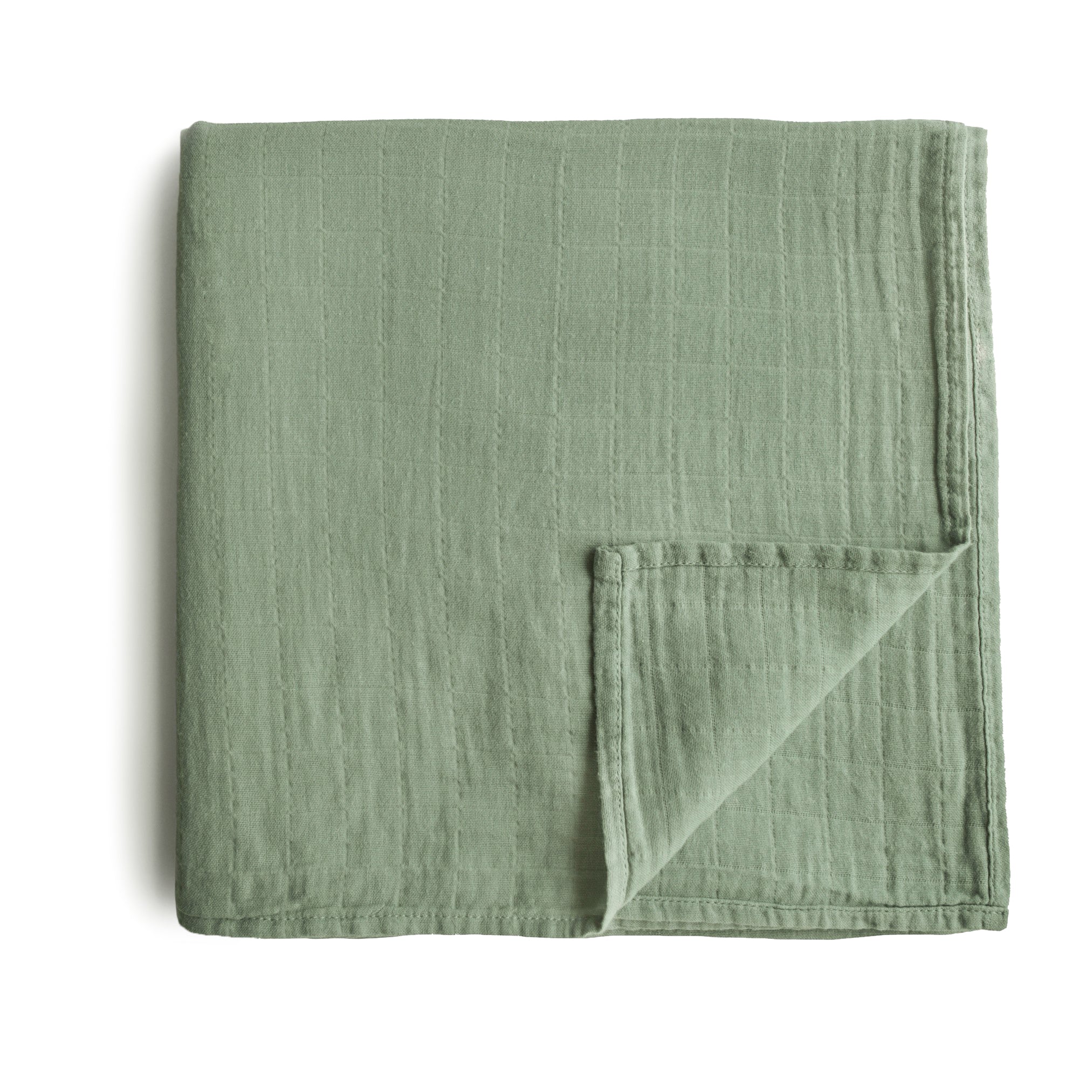 Organic Cotton Muslin Swaddle Blanket Swaddle Mushie Sage  