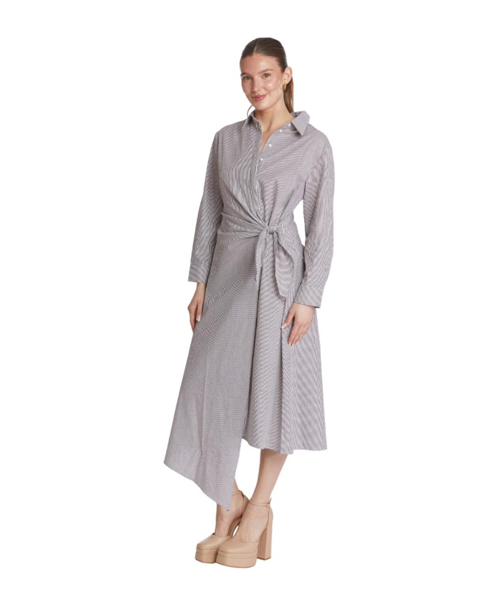 Samantha Dress - Brown Stripes