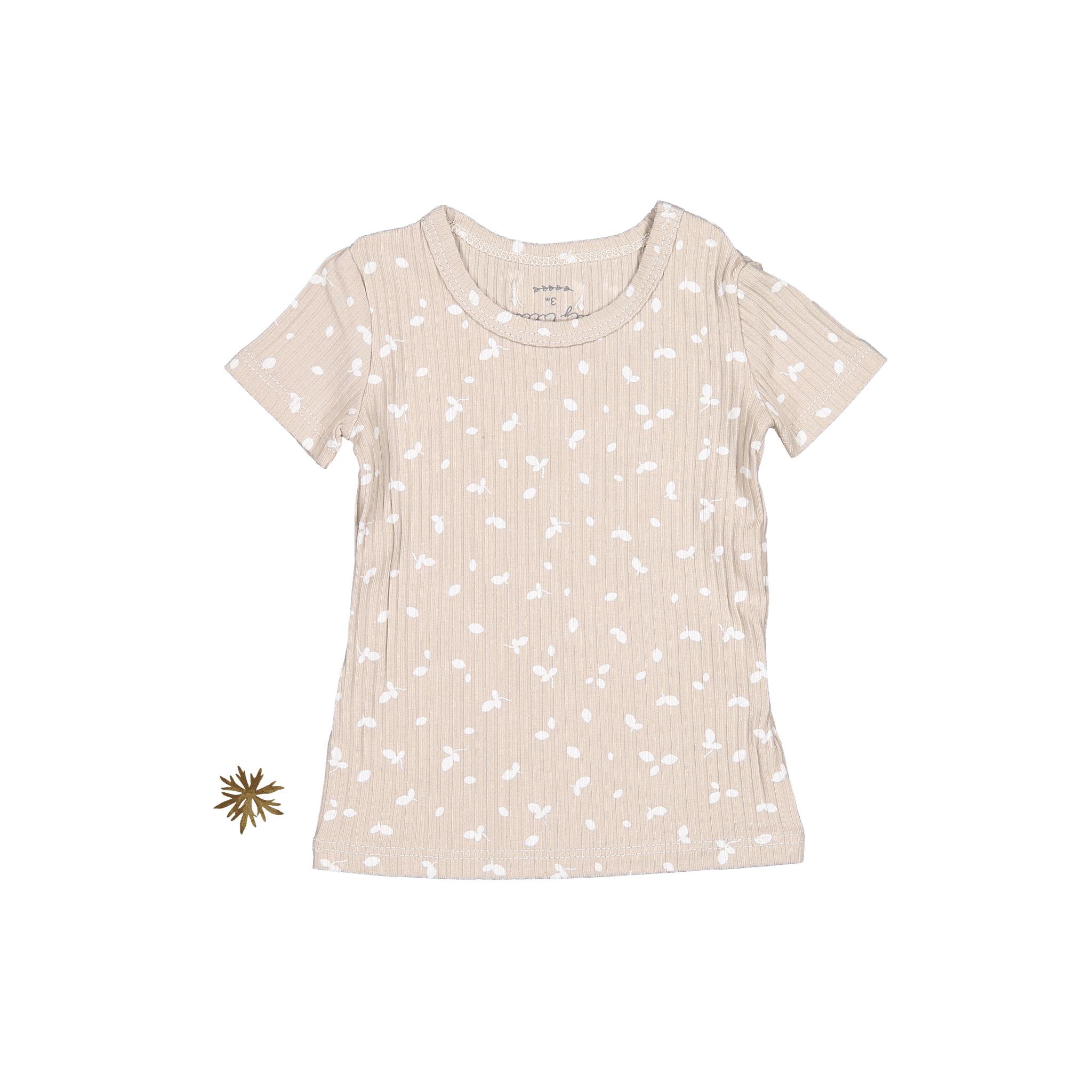 The Printed Short Sleeve Tee - Sand Petal