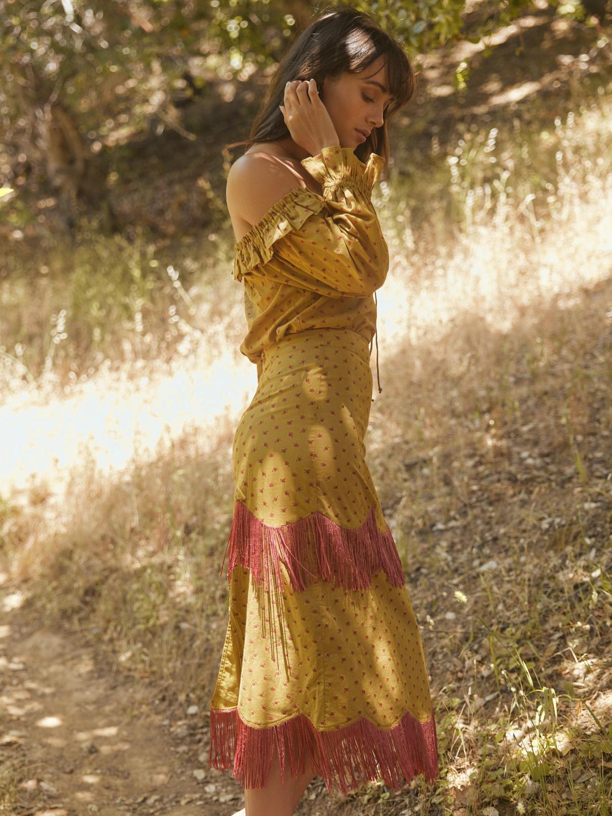 Liliana Peasant Top - Honeycomb/Mini Rose Floral - FINAL SALE