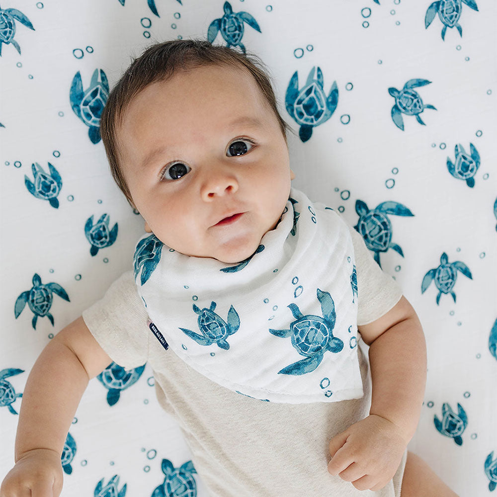 Sea Turtle Muslin Bandana Bib Bib Bebe au Lait   