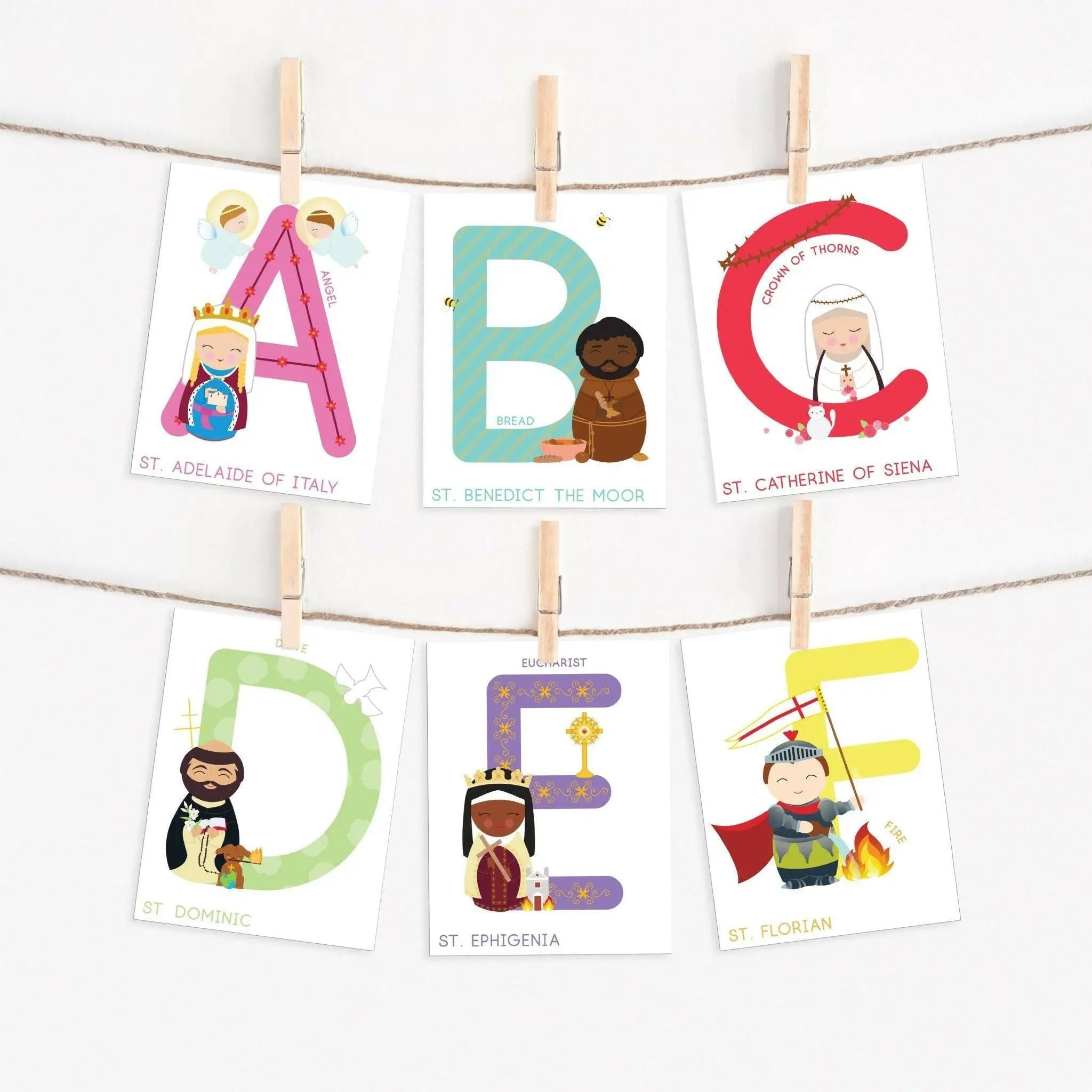 Saints and Symbols Alphabet Cards - Digital Download