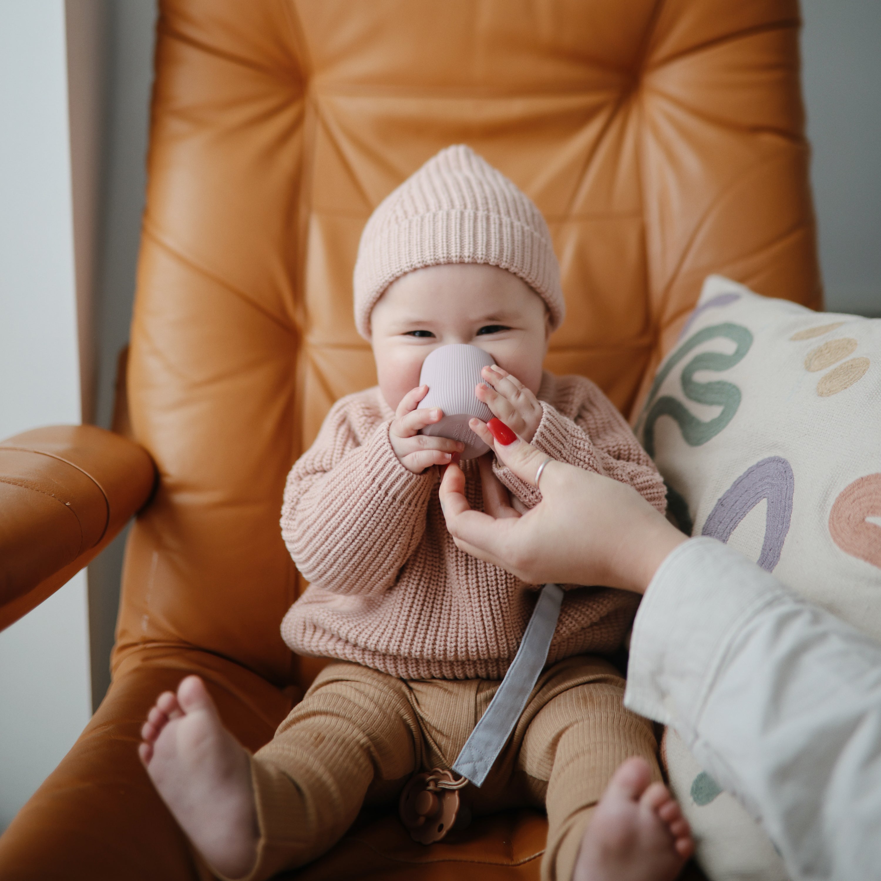 Linen Pacifier Clip 2-Pack Pacifier Clip Mushie   