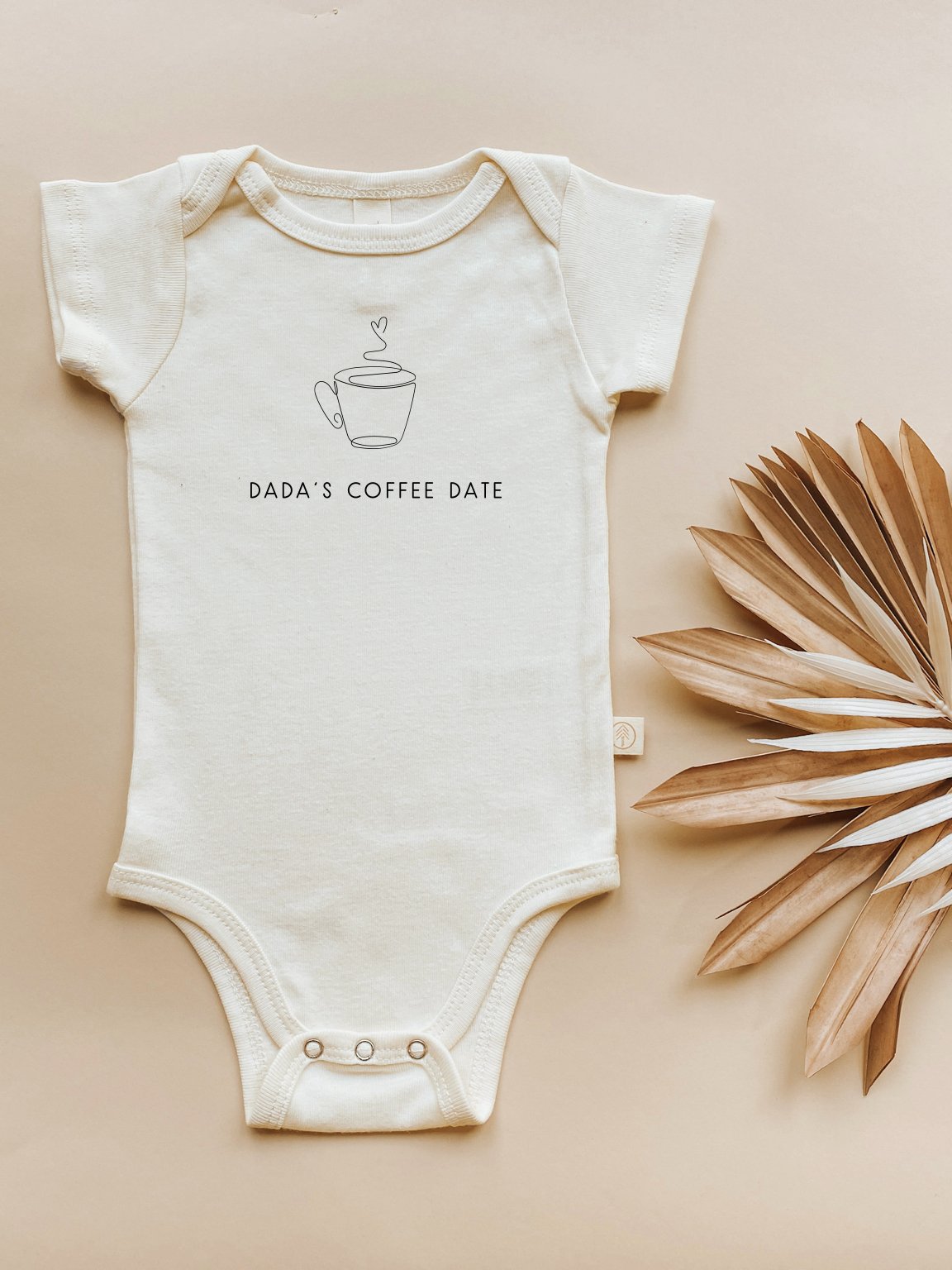 Dada's Coffee Date - Organic Short Sleeve Baby Bodysuit