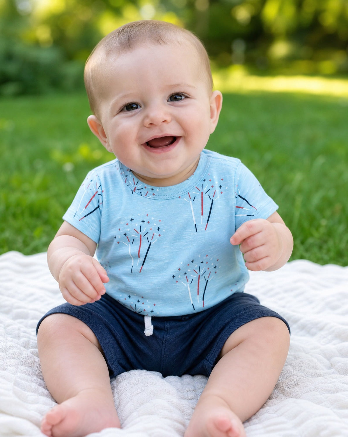 Short Sleeve Crewneck Tee - Sparkler Surprise - FINAL SALE