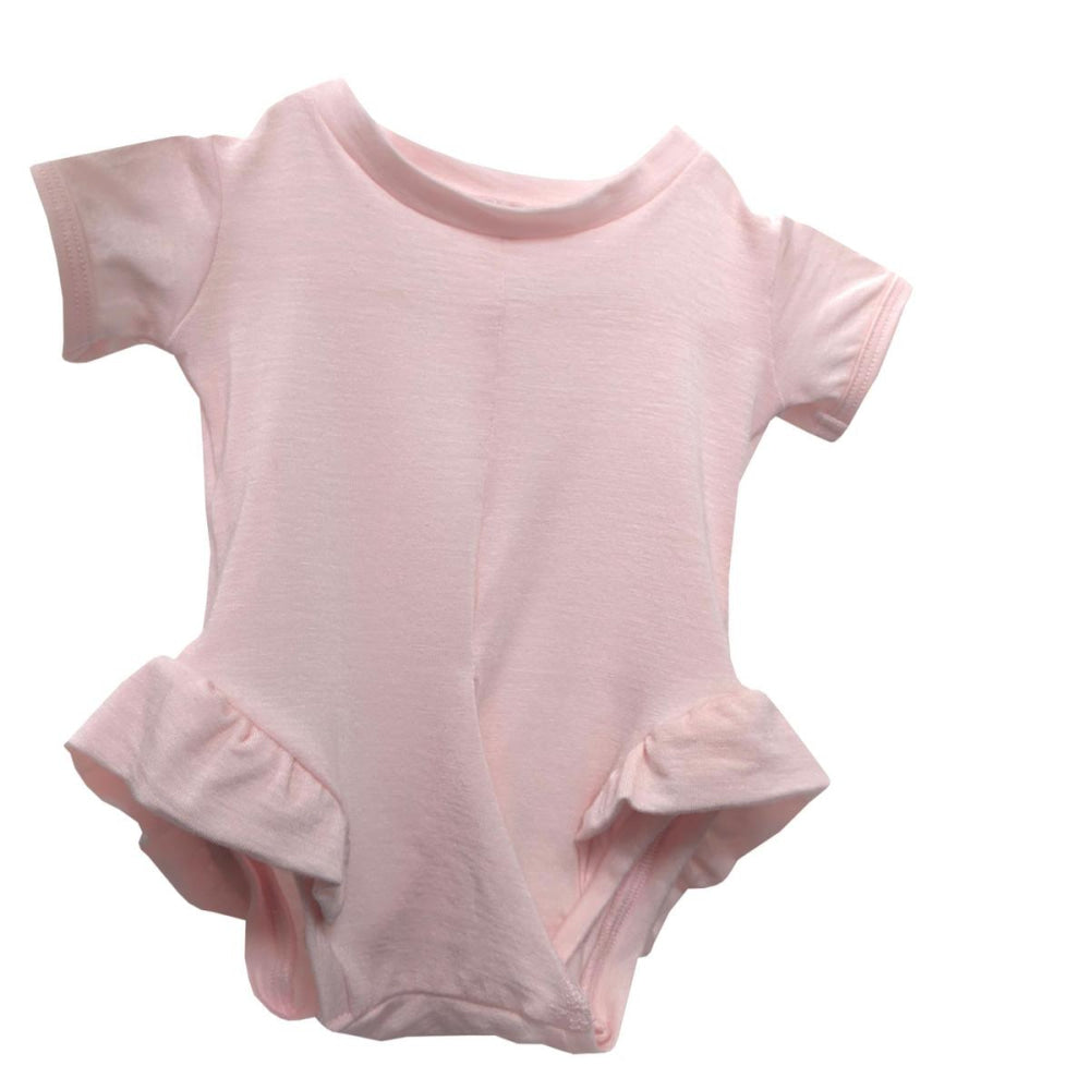 Short Sleeve Ruffle No-Snap Peasy - Rose
