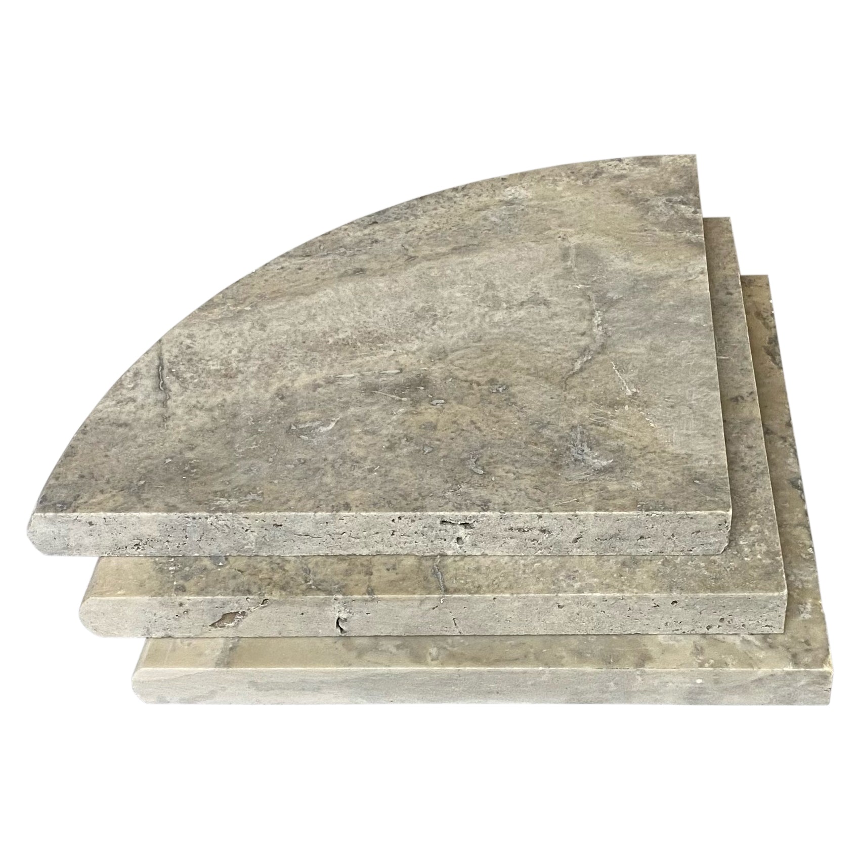 Silver Travertine 9" Shower Corner Shelf Honed and Filled - Belair Collection
