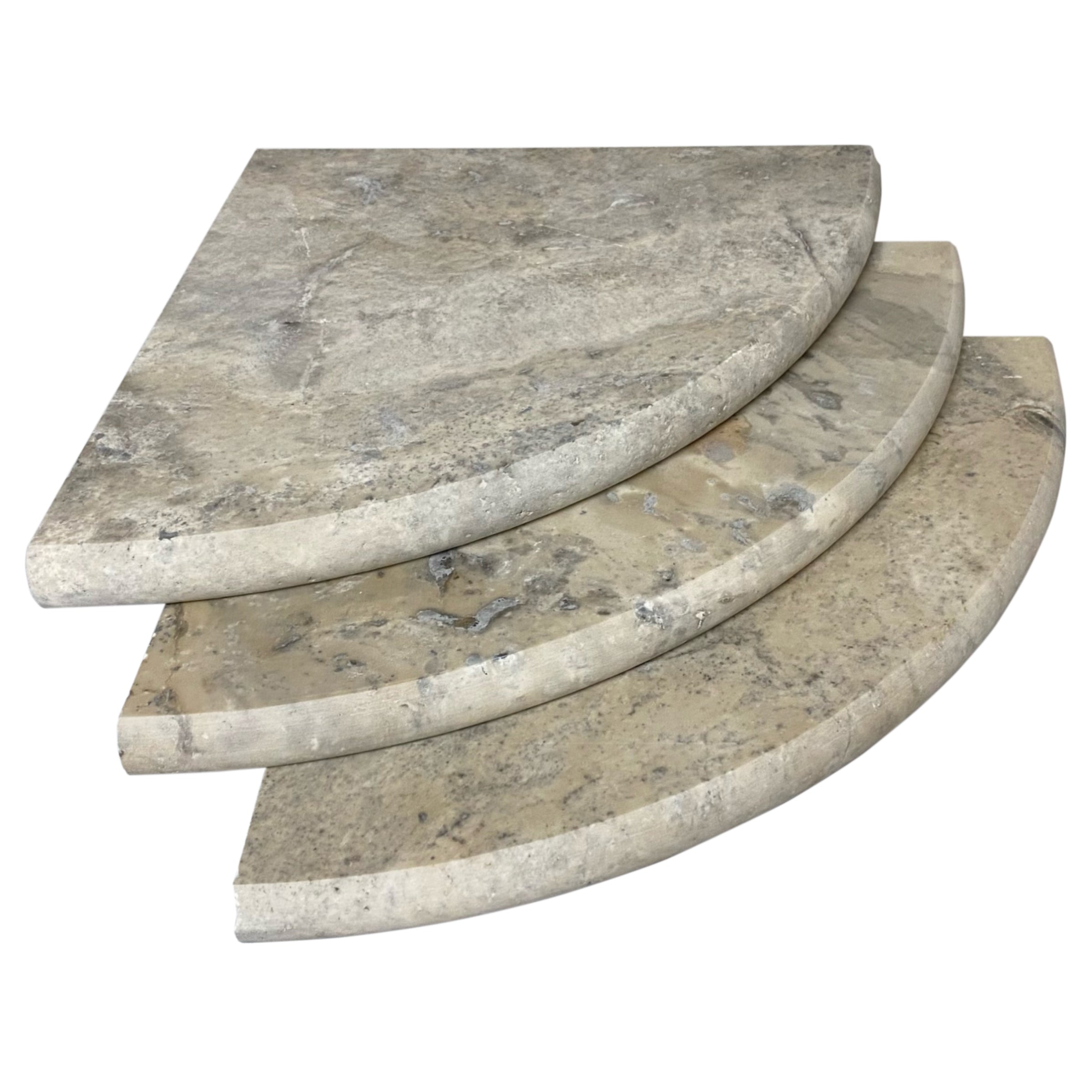 Silver Travertine 9" Shower Corner Shelf Honed and Filled - Belair Collection
