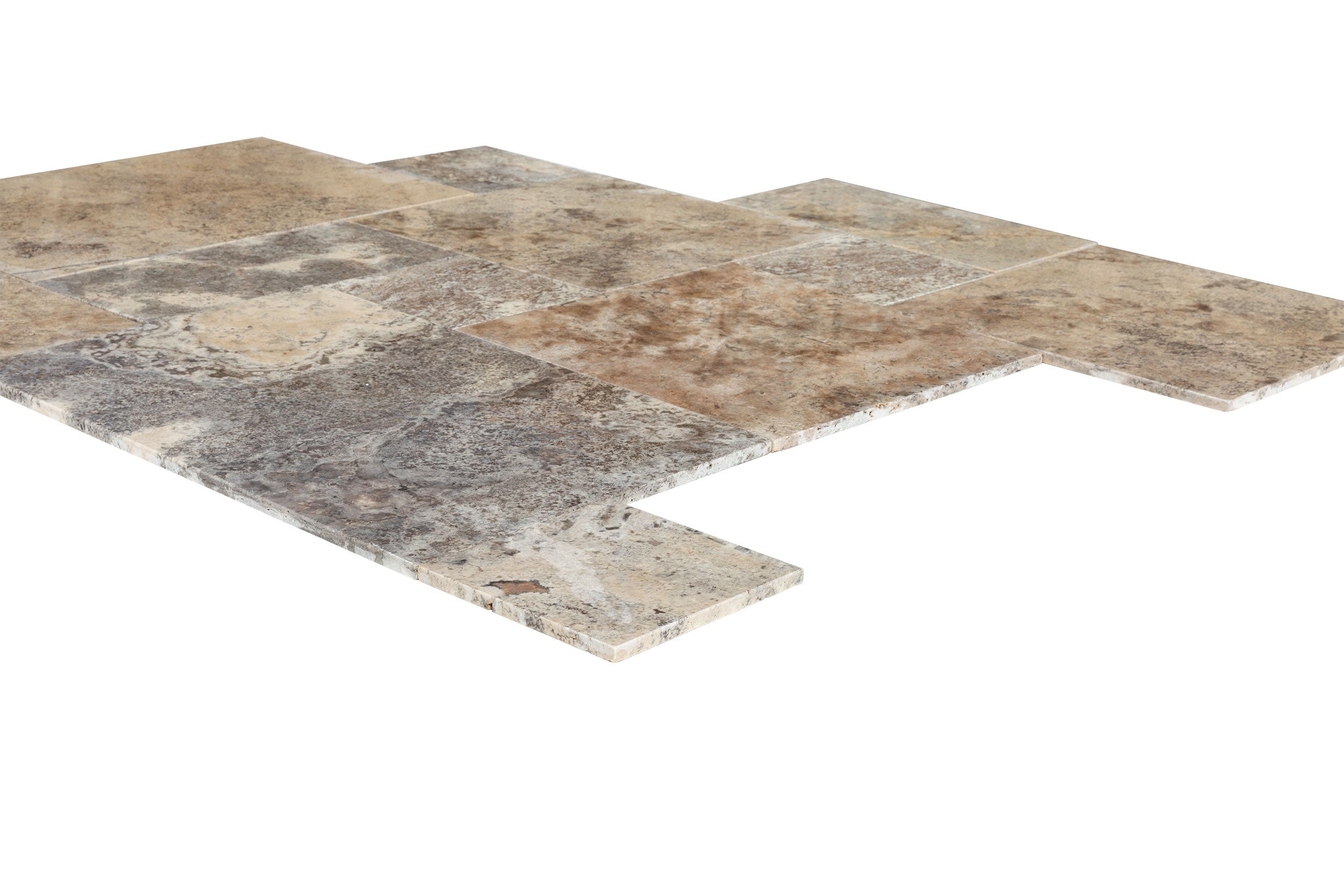 Silver Antique Pattern Unfilled, Tumbled - Livfloors Collection