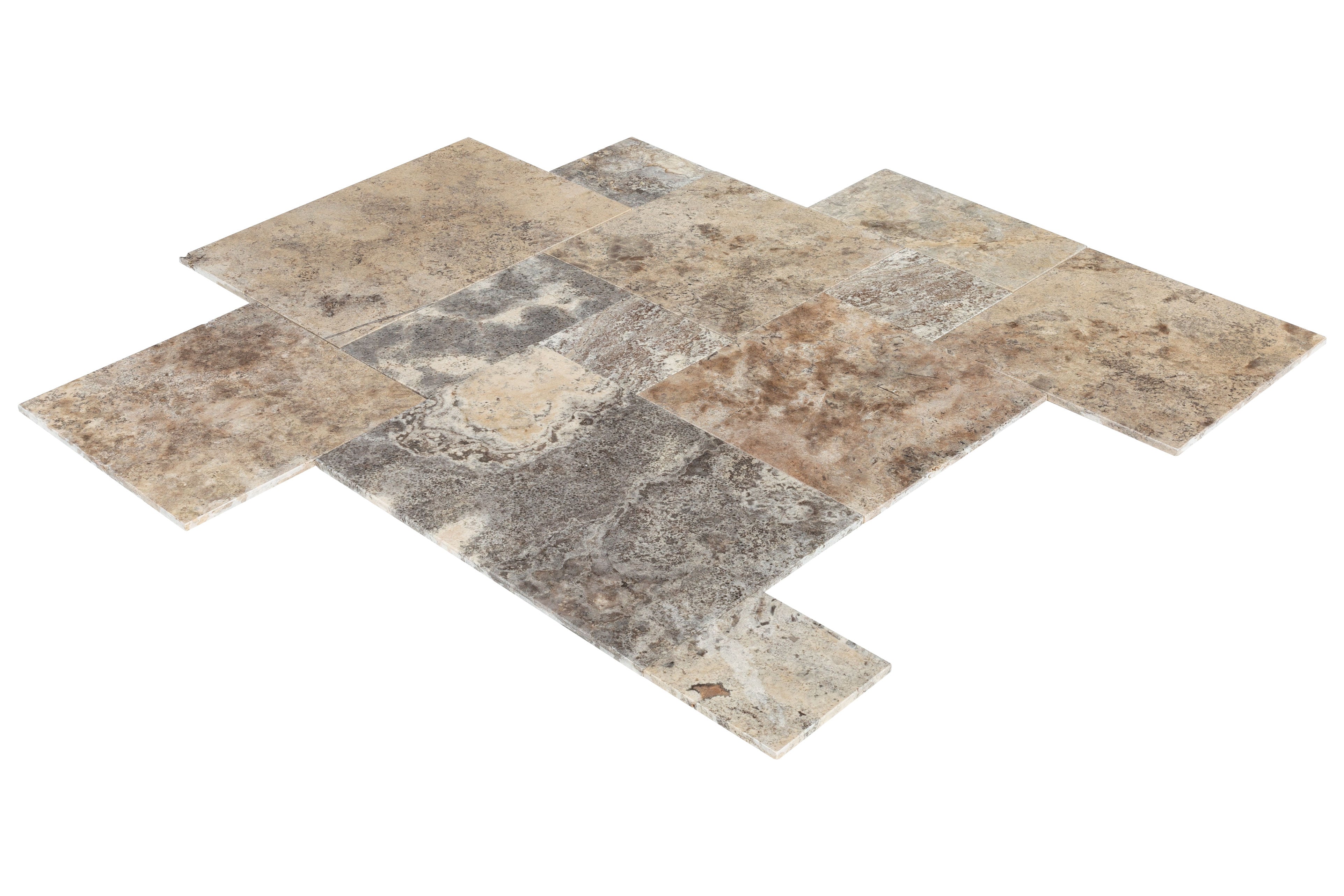 Silver Antique Pattern Unfilled, Tumbled - Livfloors Collection