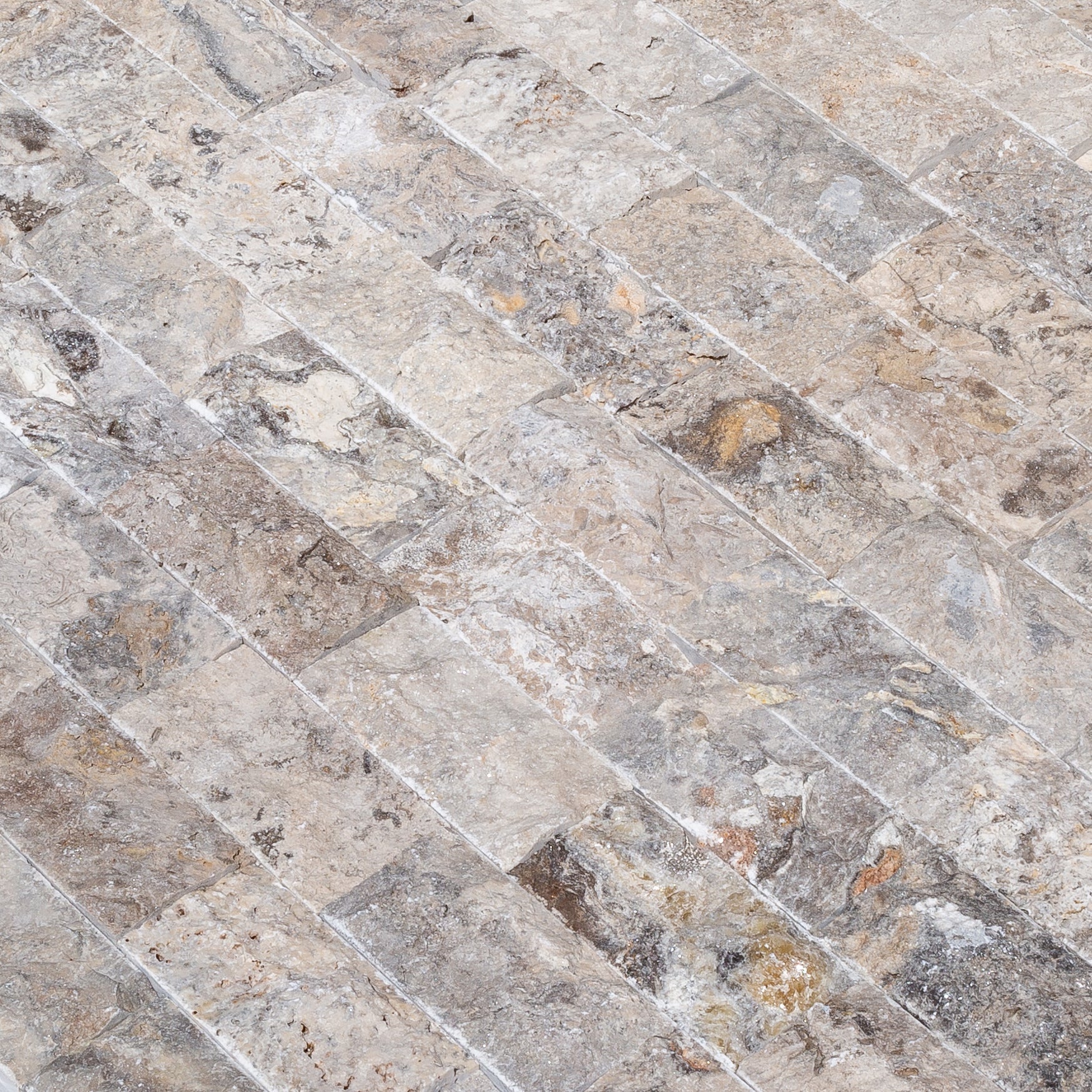 Silver 4"xFree Length Split-face Natural Travertine Wall Tile - Belair Collection