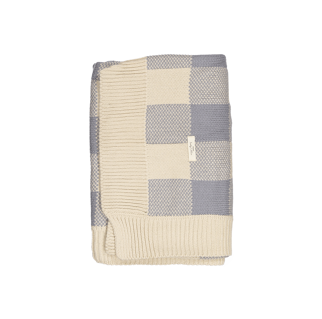 The Gingham Knit Blanket - Slate