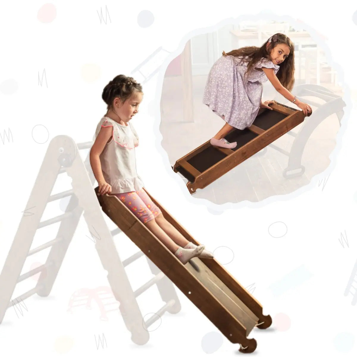 Slide Board & Climbing Ramp - Climbing Accessories  Goodevas Chocolate  