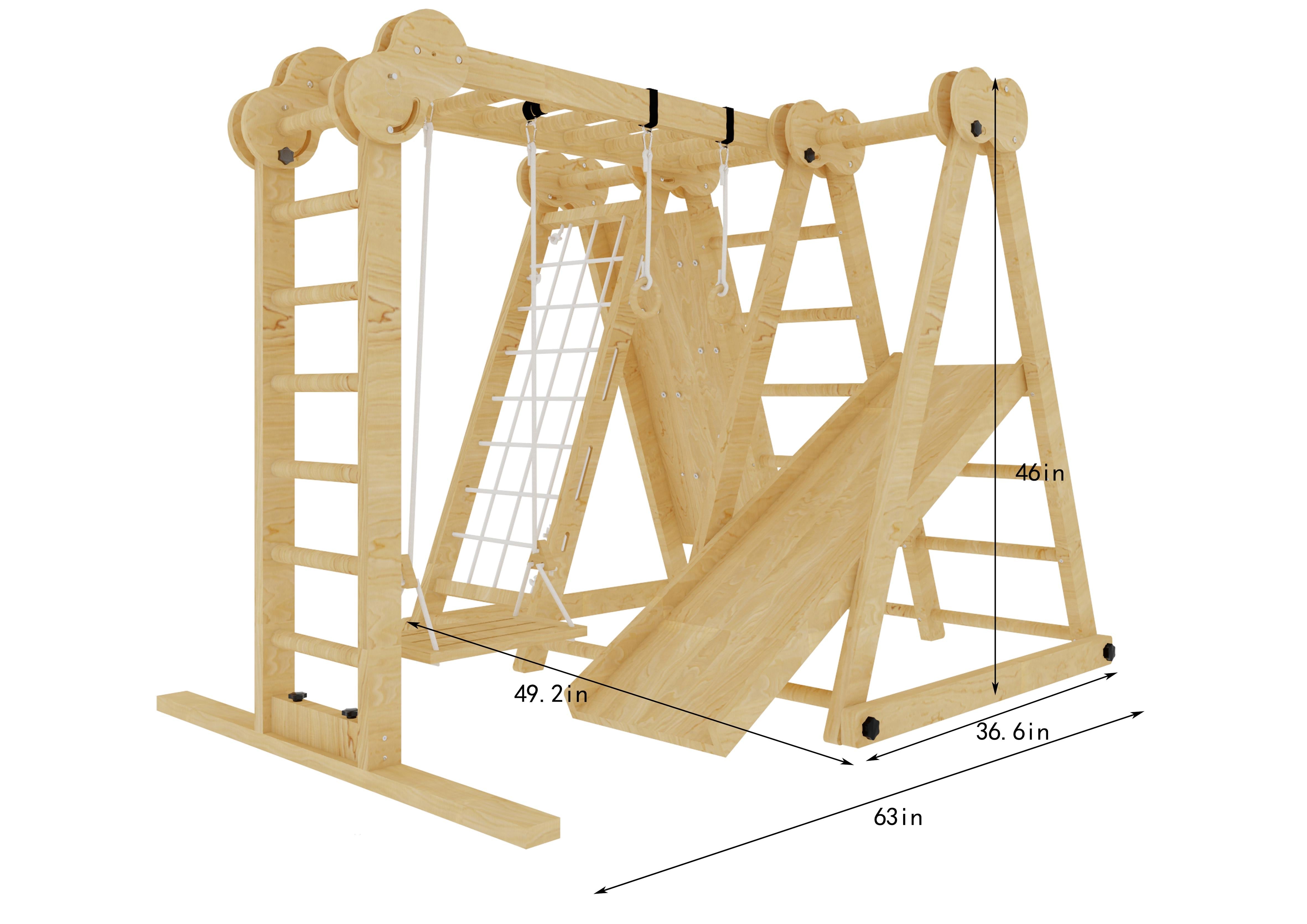 Chestnut - 8-in-1 Indoor Jungle Gym for Toddlers Indoor Avenlur.com   