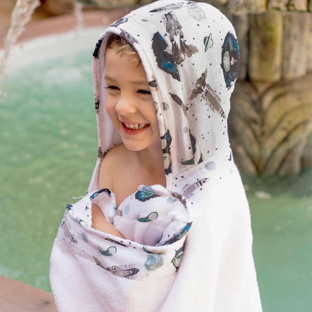 Space Toddler Hooded Towel Hooded Toddler Towel Bebe au Lait   