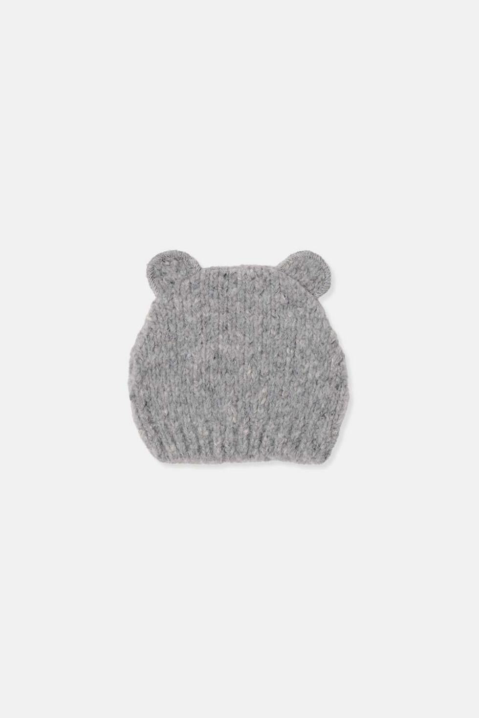 Flecked tricto baby beanie - Grey