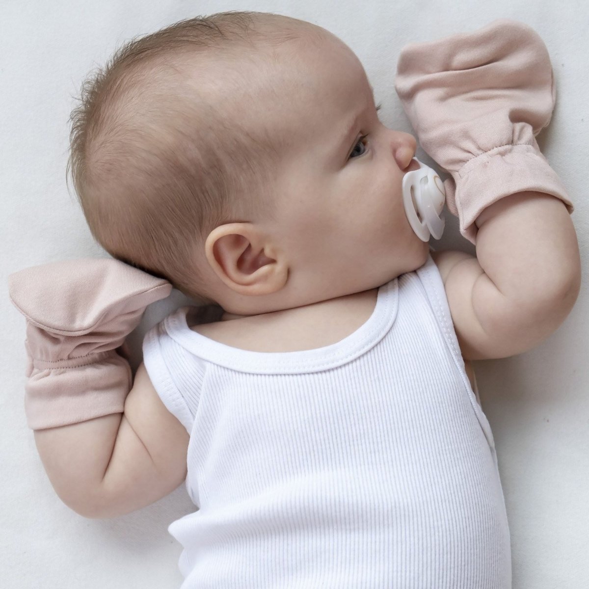STAY ON MITTS | ROSE — Bamboo Organic Cotton Blend