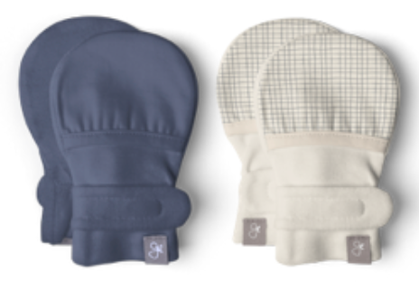 STAY ON 2-PACK MITTS | INDIGO + GRIDLOCK — Bamboo Organic Cotton Blend
