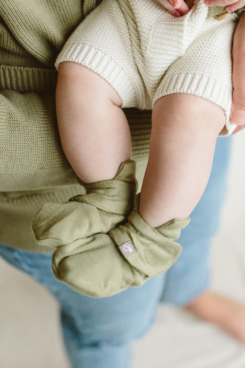 STAY ON BOOTS | ARTICHOKE — Bamboo Organic Cotton Blend, 0–12M
